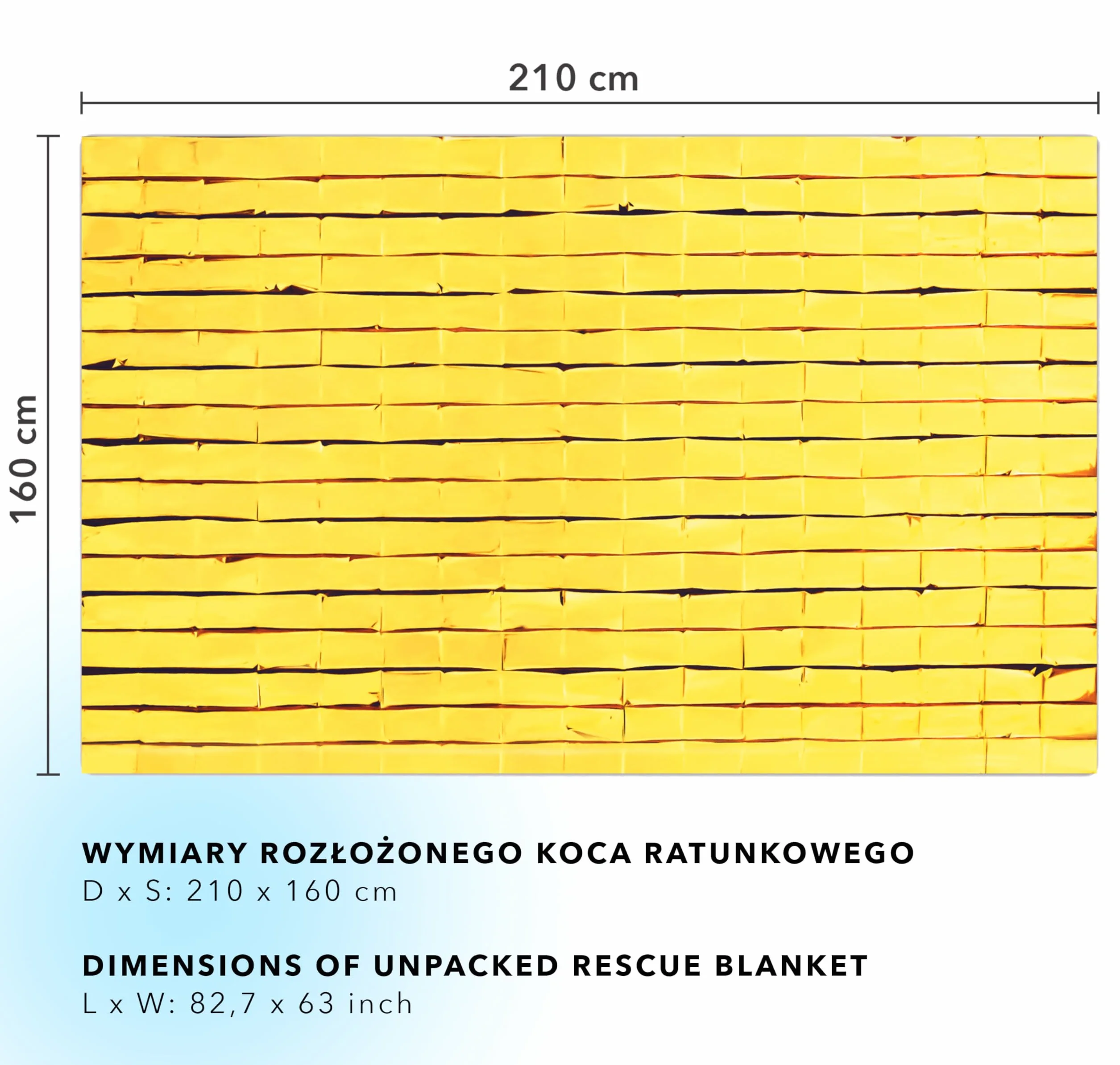 Koce ratunkowe 210 x 160 cm złote/srebrne dwustronne 5-15 sztuk