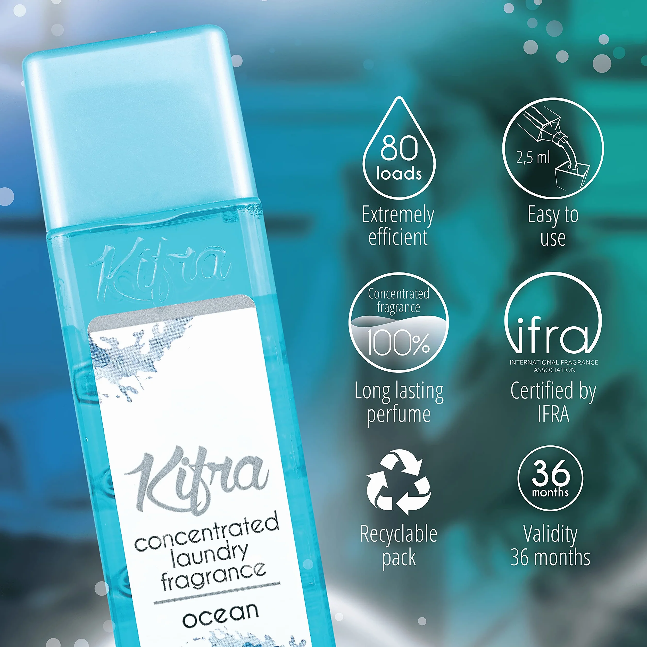 KIFRA Ocean skoncentrowane perfumy do prania 200 ml 80 cykli długotrwały zapach