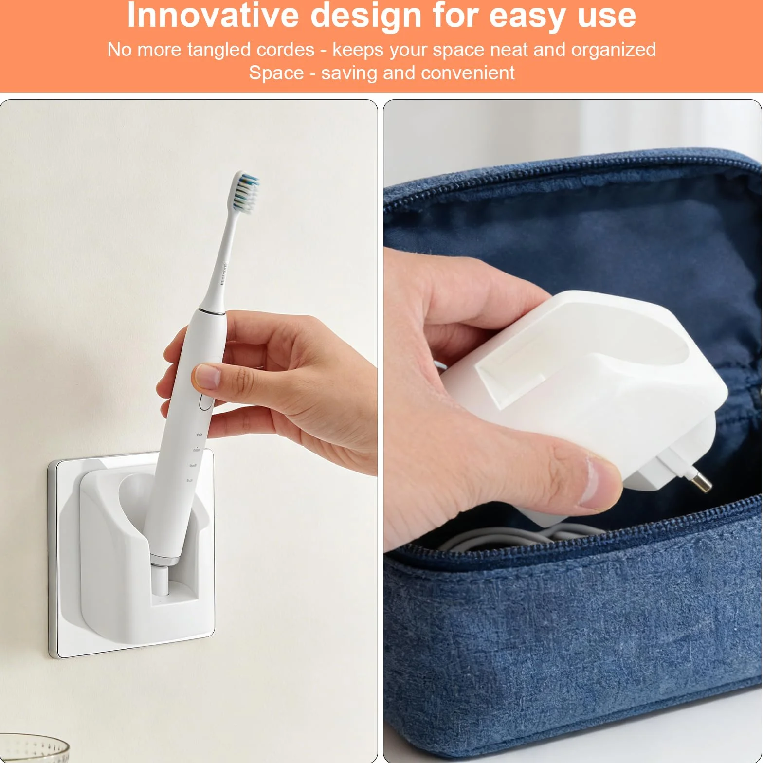 HENGBIRD Stacja ładująca do zębów Oral-B, bezprzewodowa ładowarka kompatybilna z Oral-B iO6, iO5, iO4, iO3, Pro 3500, Vitality, Genius X, adapter ścienny EU