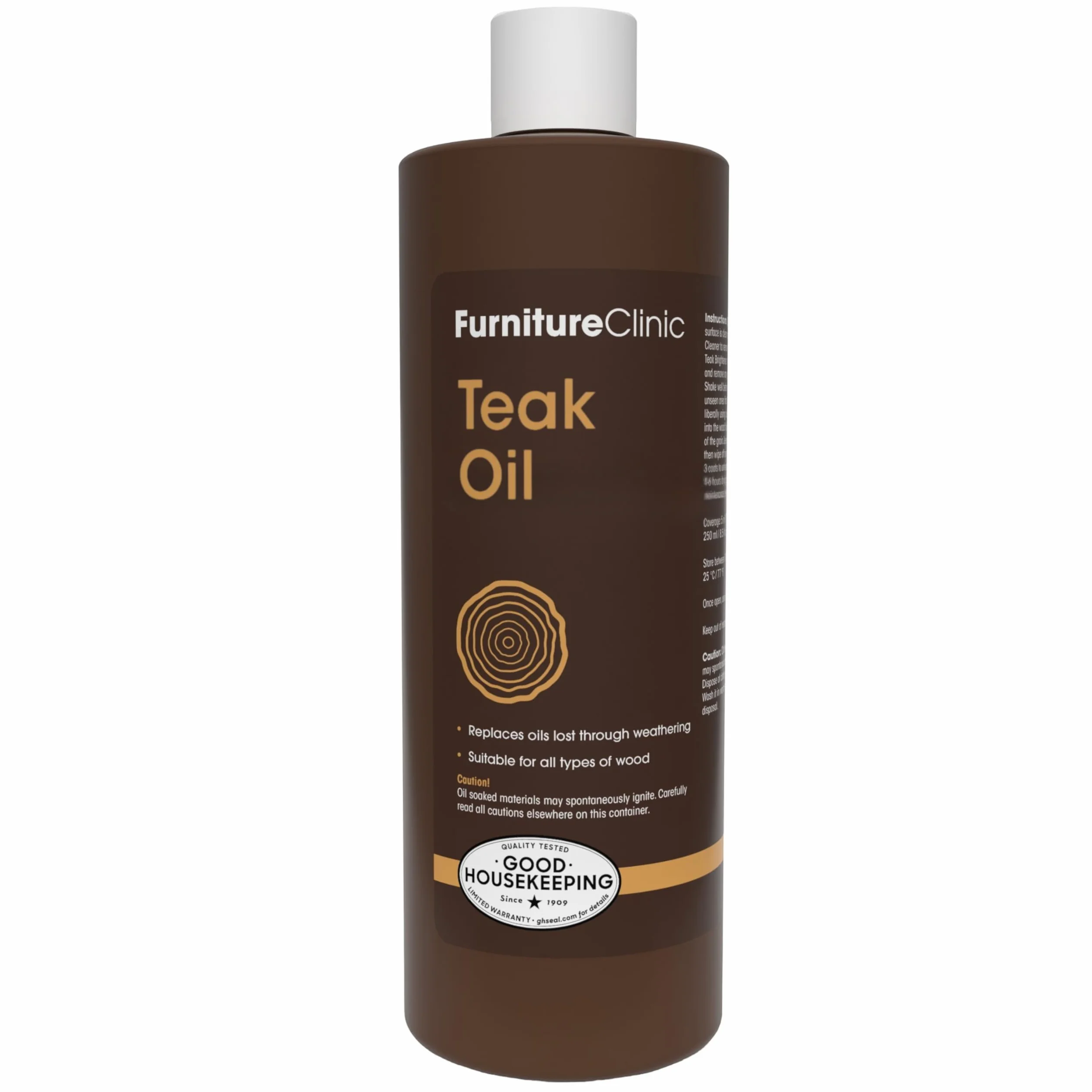 Olej do drewna tekowego Furniture Clinic (500 ml) - Olej do drewna chroni meble ogrodowe - odnawia drewno i zapobiega wysychaniu i niszczeniu - szybko schnie