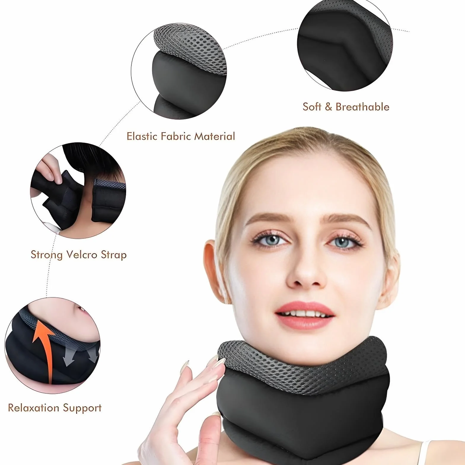 Vitavix Neck Support for Snoring, Necksupport - Never Snore Again, 2025 New Neck Brace for Sleeping, Adjustable Anti Snoring Neck Support, Adjustable Soft Foam Neck Brace Cervical Collar(1pc)
