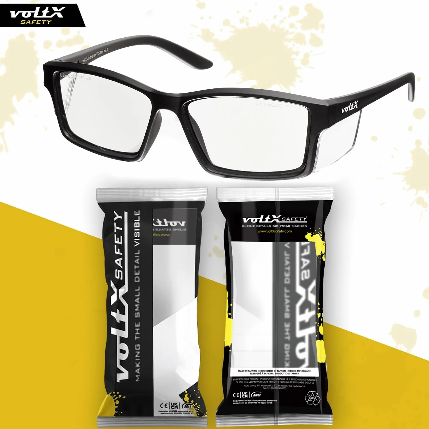 voltX VISION okulary ochronne przeszklone dioptrii UV400