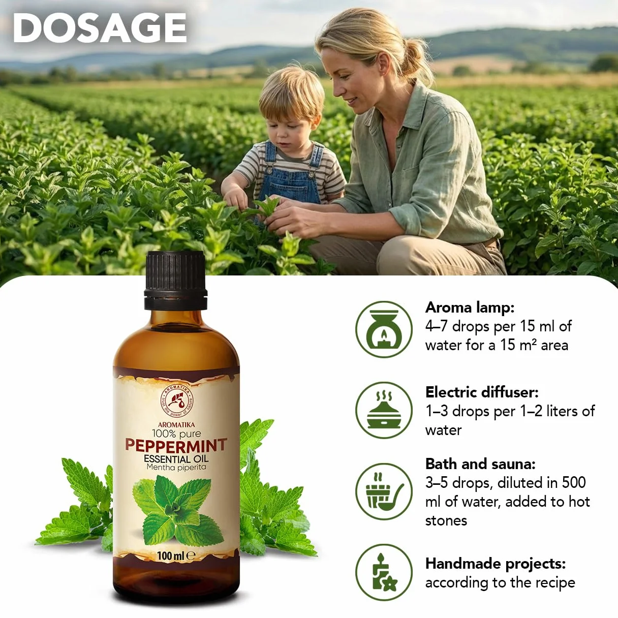 Olejek Eteryczny Z Mięty Pieprzowej 100 ml - Mentha Piperita - Aromaterapia