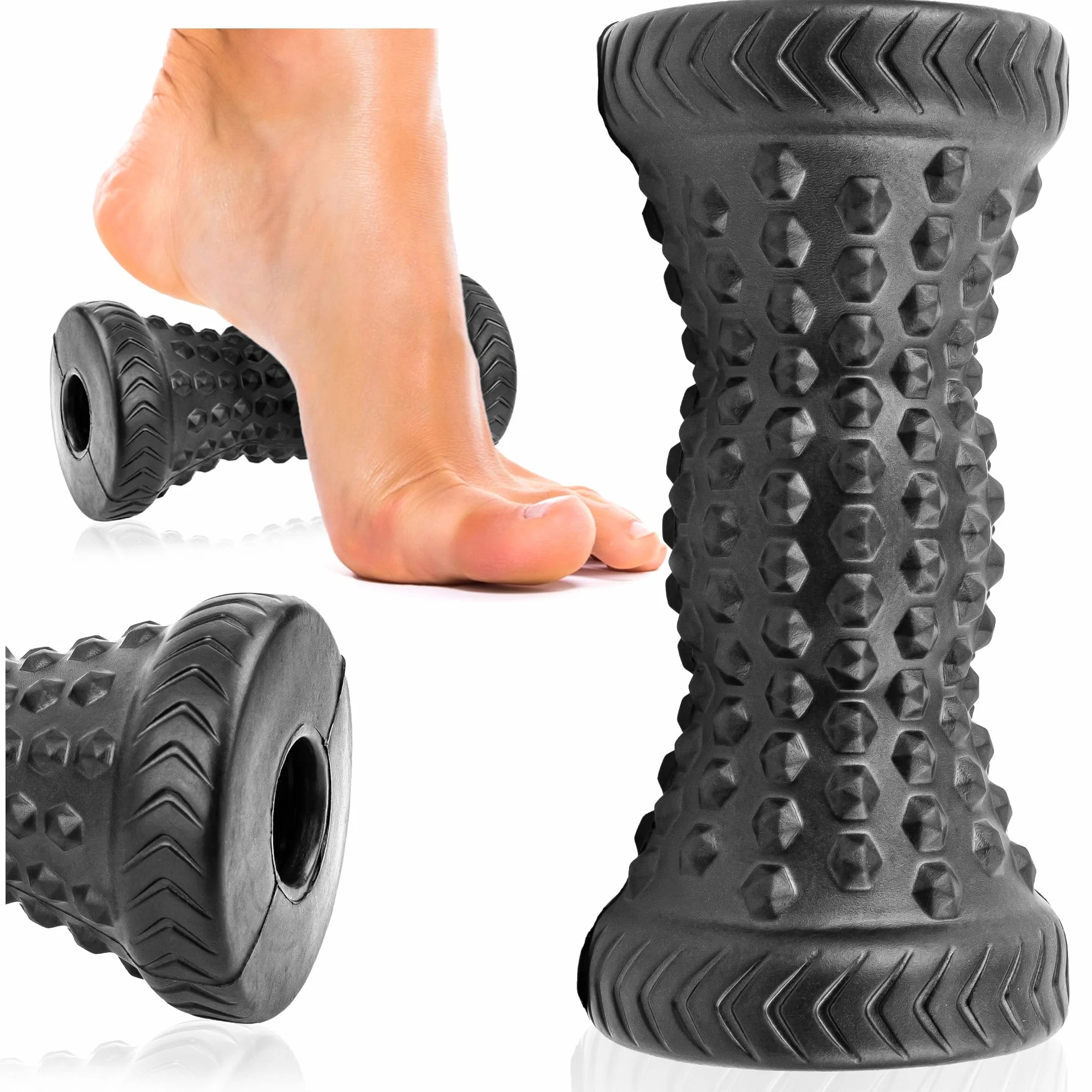 SULPO Wałek do stóp - Masażer do stóp - Ergonomiczny wałek do masażu stóp - Łagodzenie zapalenia powięzi podeszwowej, ostrogi piętowej, bólu stopy - Foot roller - Foot massager