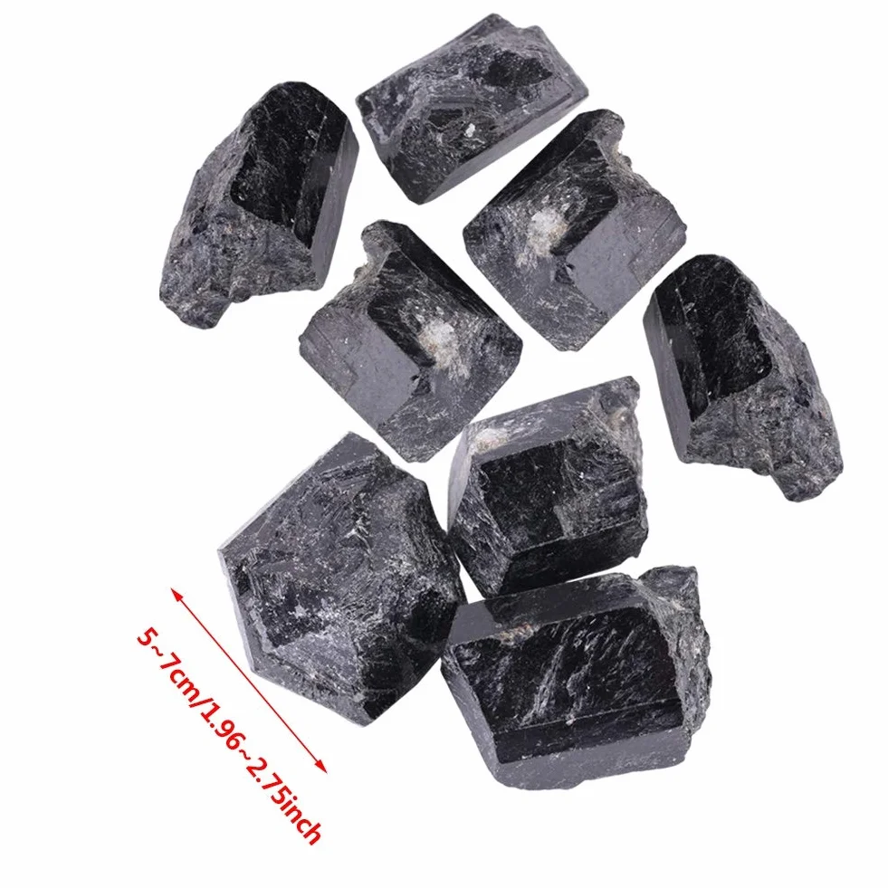 Surowe, Szorstkie Kamienie Czarnej Turmaliny, Naturalny Czarny Kryształ Kwarcowy Turmalina Mineralny Kamień Leczniczy do Robótek Biżuteryjnych lub Dekoracji Domowej