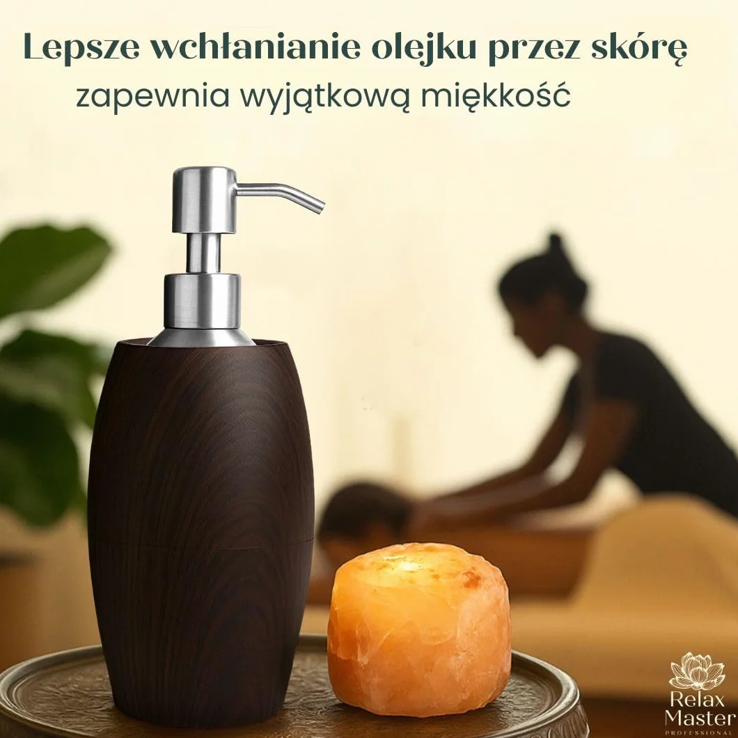 Relax Master ogrzewacz olejku do masażu o wyglądzie drewna – profesjonalne elektryczne urządzenie do masażu – podgrzewacz oleju – gabinety masażu – Guasha – Wellness – Spa