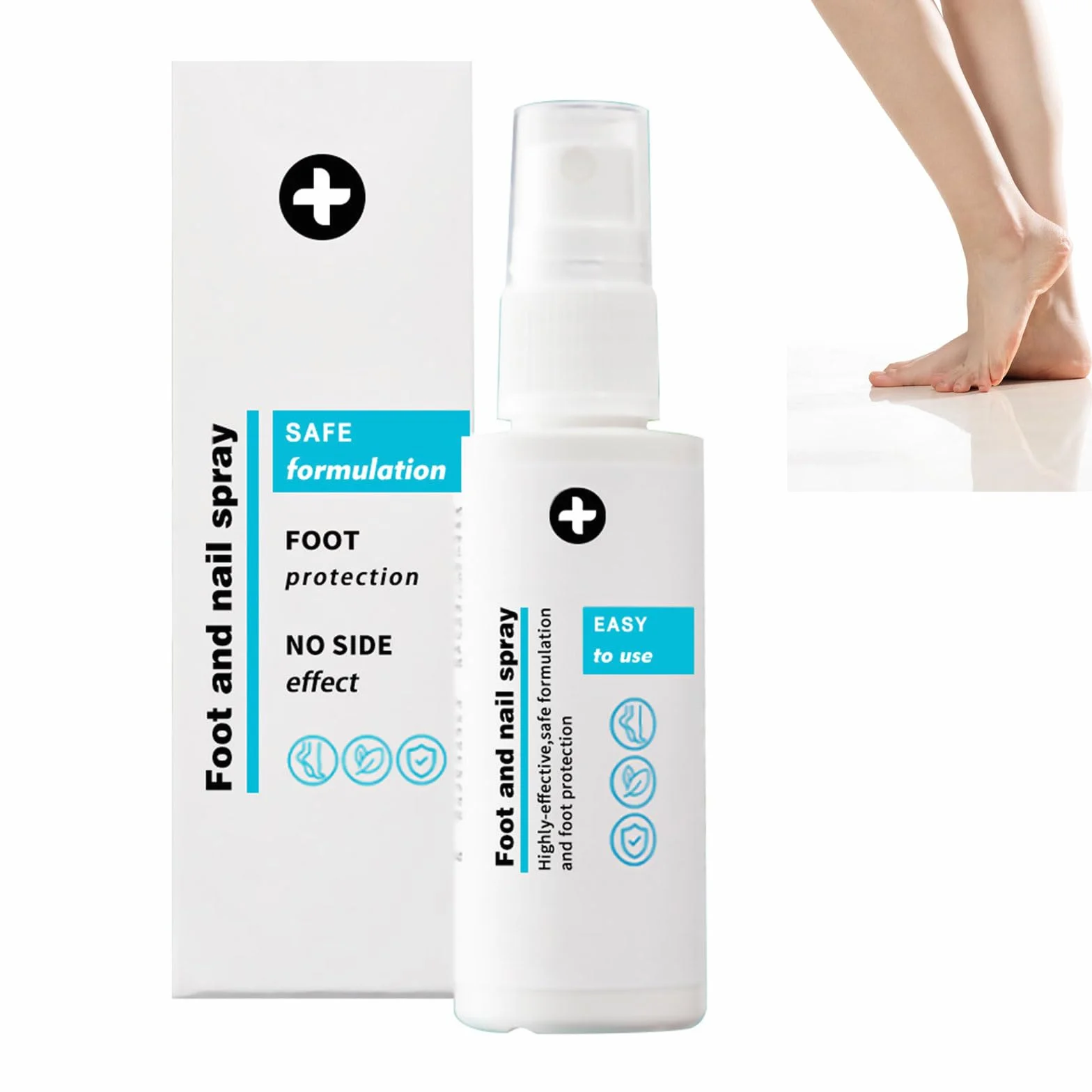 Spray do stóp i paznokci, 2 sztuki, do pielęgnacji stóp, usuwanie nieprzyjemnych zapachów, dla mężczyzn i kobiet, 30 ml