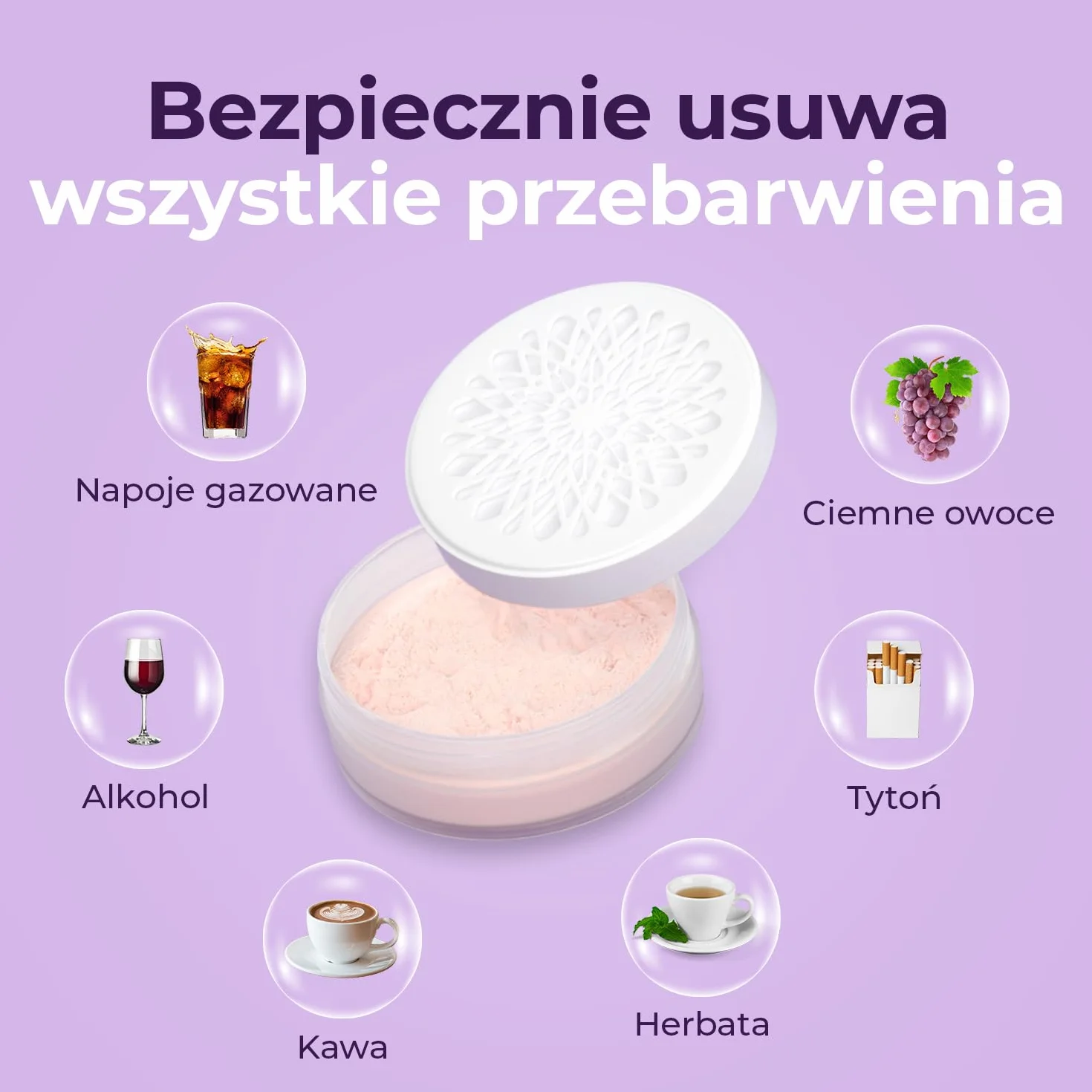 Onlysmile wybielanie zębów w proszku do białych | Wybielanie zębów z widocznym efektem oczyszczającym | Wybielanie zębów - Kosmetyczne czyszczenie zębów