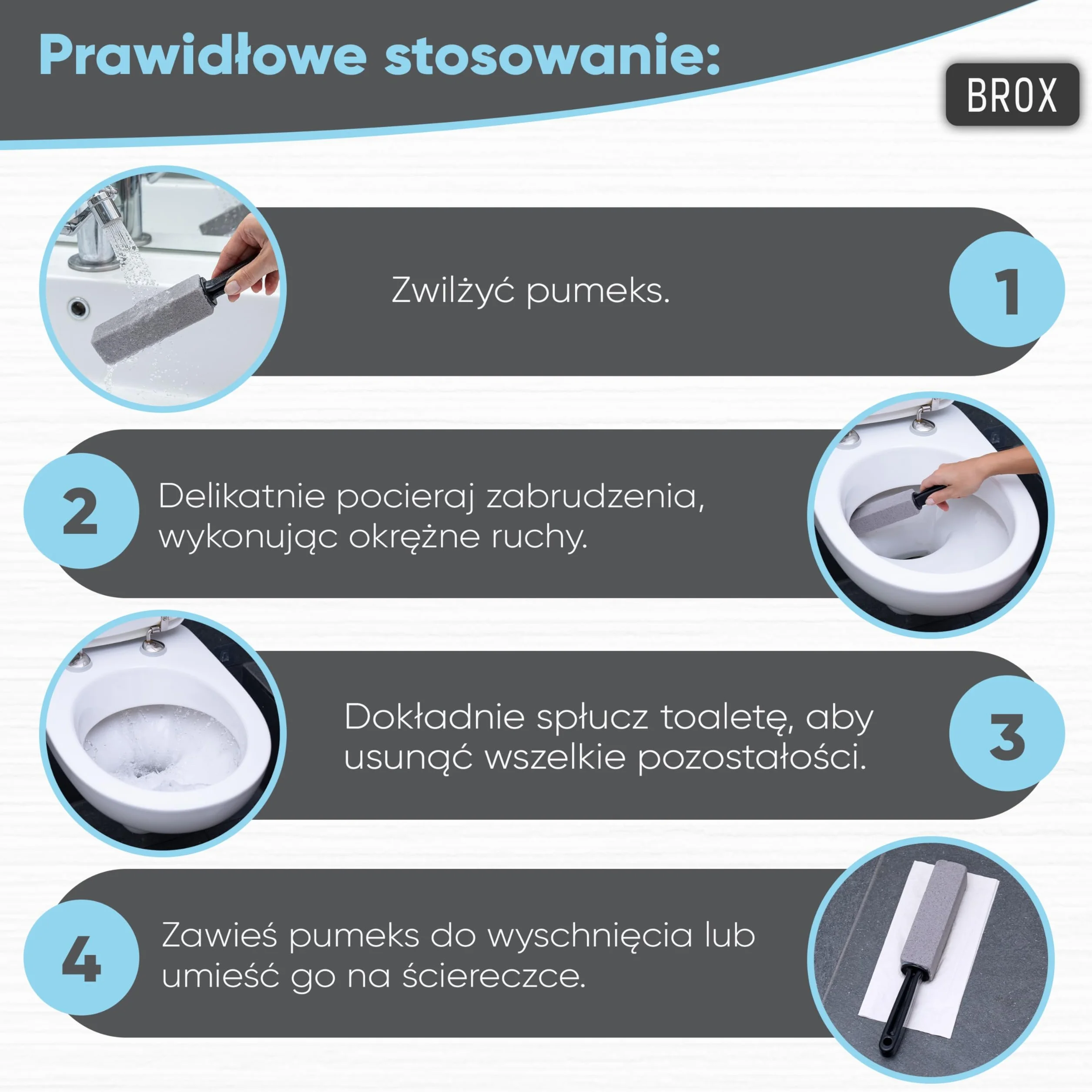 BROX Bimsstein WC 3 sztuki – Środek do czyszczenia toalet z kamienia pumeksowego