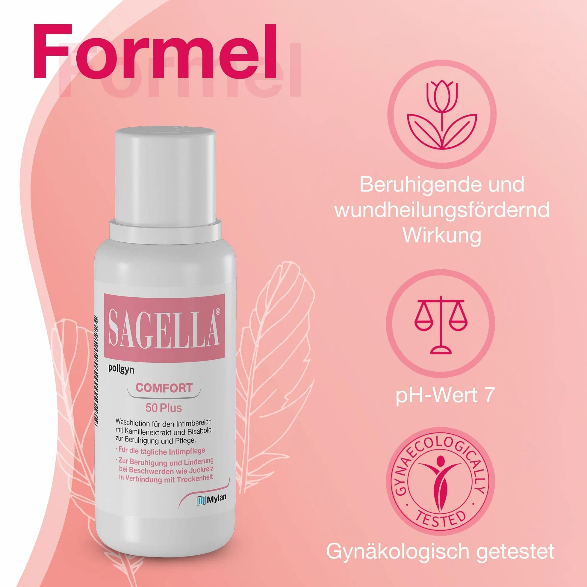 SAGELLA poligyn - Comfort 50 Plus: balsam do higieny intymnej z ekstraktem z rumianku i bisabolololem, pielęgnacja intymna od menopauzy, 100 ml