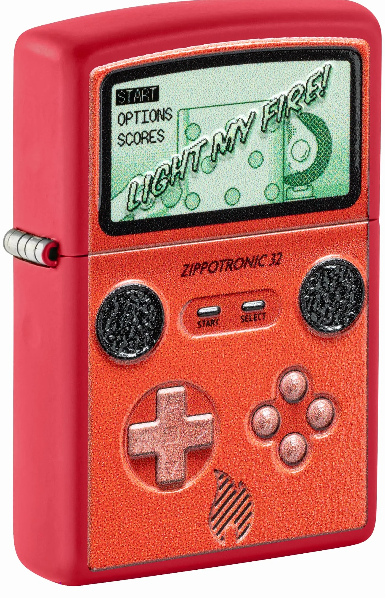 Zippo Retro Zapalniczka Sztormowa, Teksturowany Nadruk, do Napełniania, Wielokrotnego Użytku, Wiatroodporna Konstrukcja, Pudełko na Prezent, Wykonano w USA, Czerwony Matowy (Red Matte)