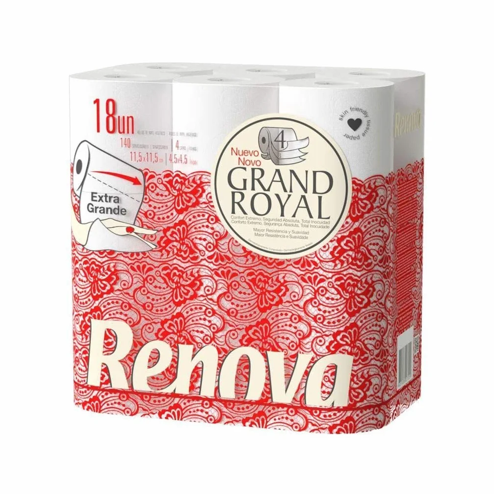 Renova Papier toaletowy Grand Royal 4 warstwy - 18 bardzo dużych rolek premium