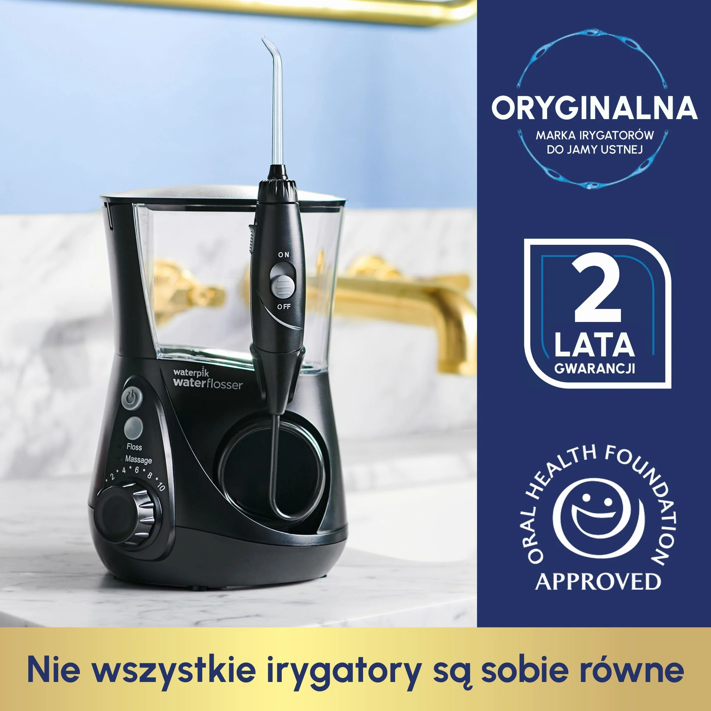 Waterpik Irygator Ultra Professional WP-660EU, 6 Końcówek, 10 Trybów, 650 ml, Biały