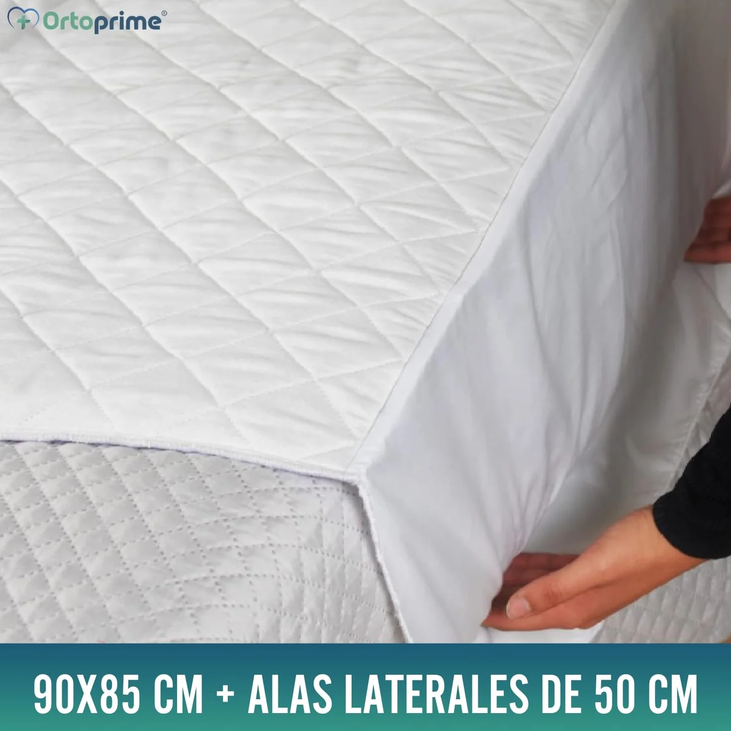 OrtoPrime Podkładka do łóżka Super chłonna 4,65 l m2 5-warstwowy ochraniacz na materac 90x85 cm
