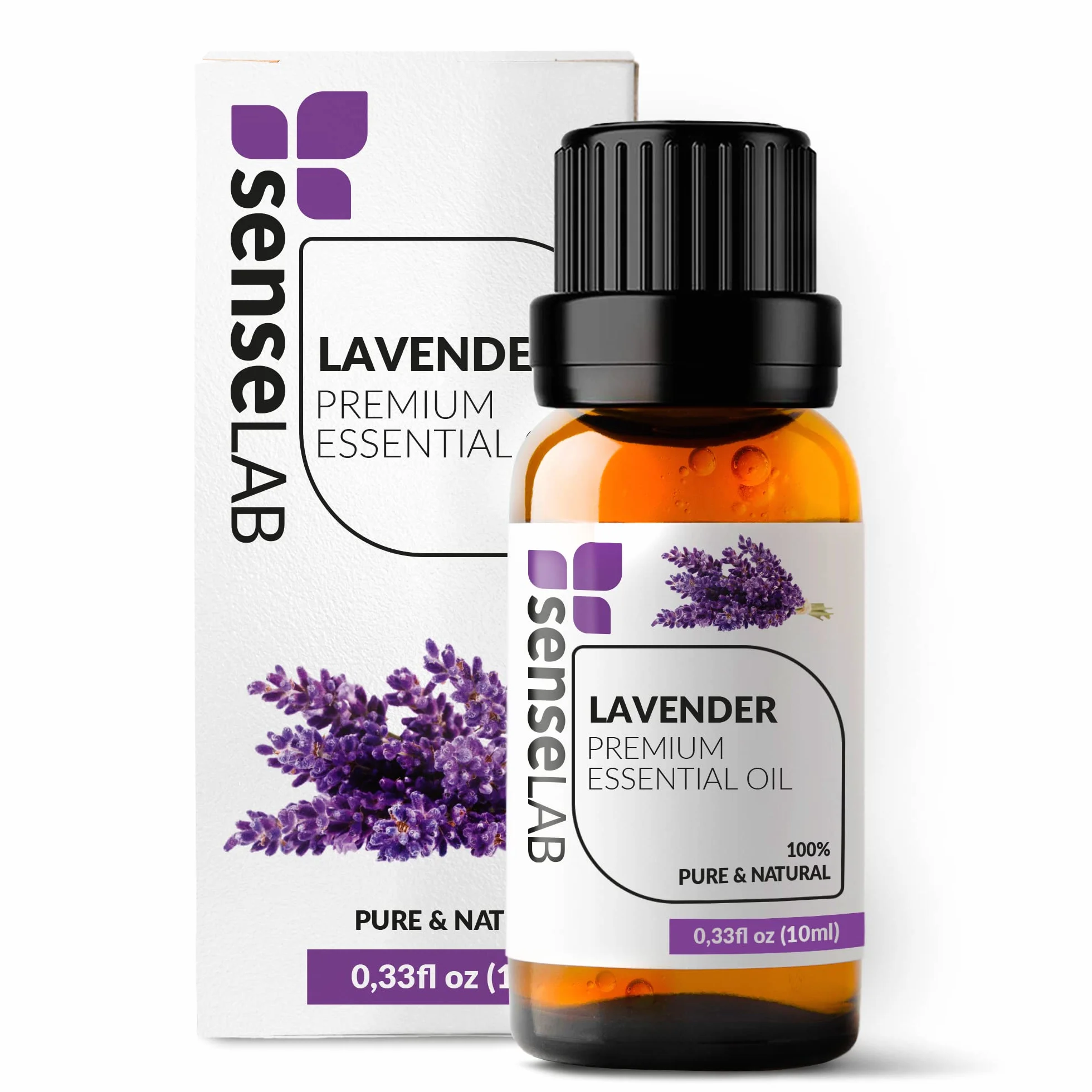 SenseLAB Olejek eteryczny lawendowy - 100% czysty naturalny olejek lawendowy o jakości terapeutycznej do dyfuzora aromaterapeutycznego - Olejek relaksujący i kojący (10 ml)