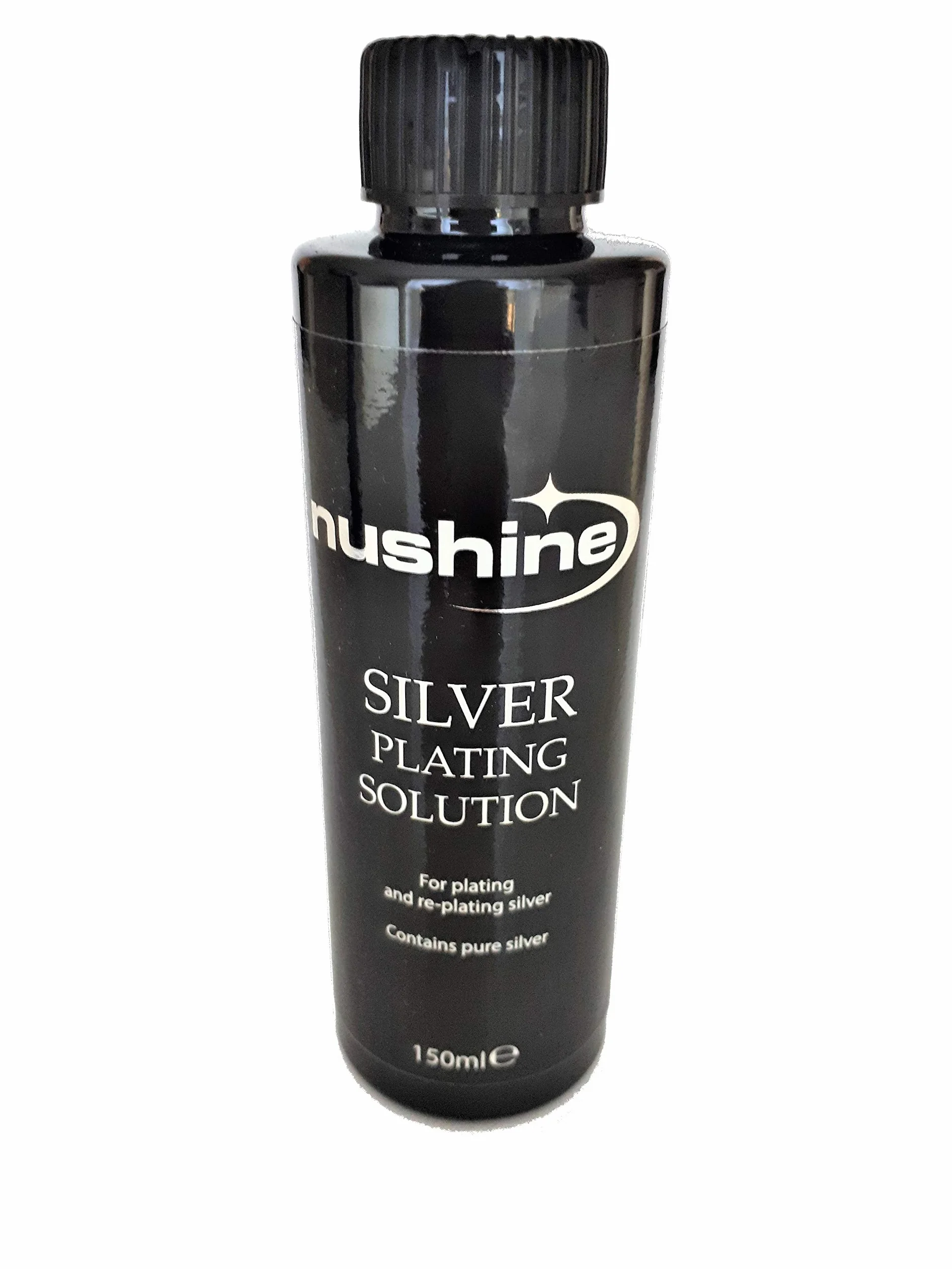 Nushine Roztwór do posrebrzania 150 ml – Trwałe platerowanie czystego srebra na zużytym/zniszczonym srebrze, mosiądzu, miedzi i brązie (formuła przyjazna dla środowiska)