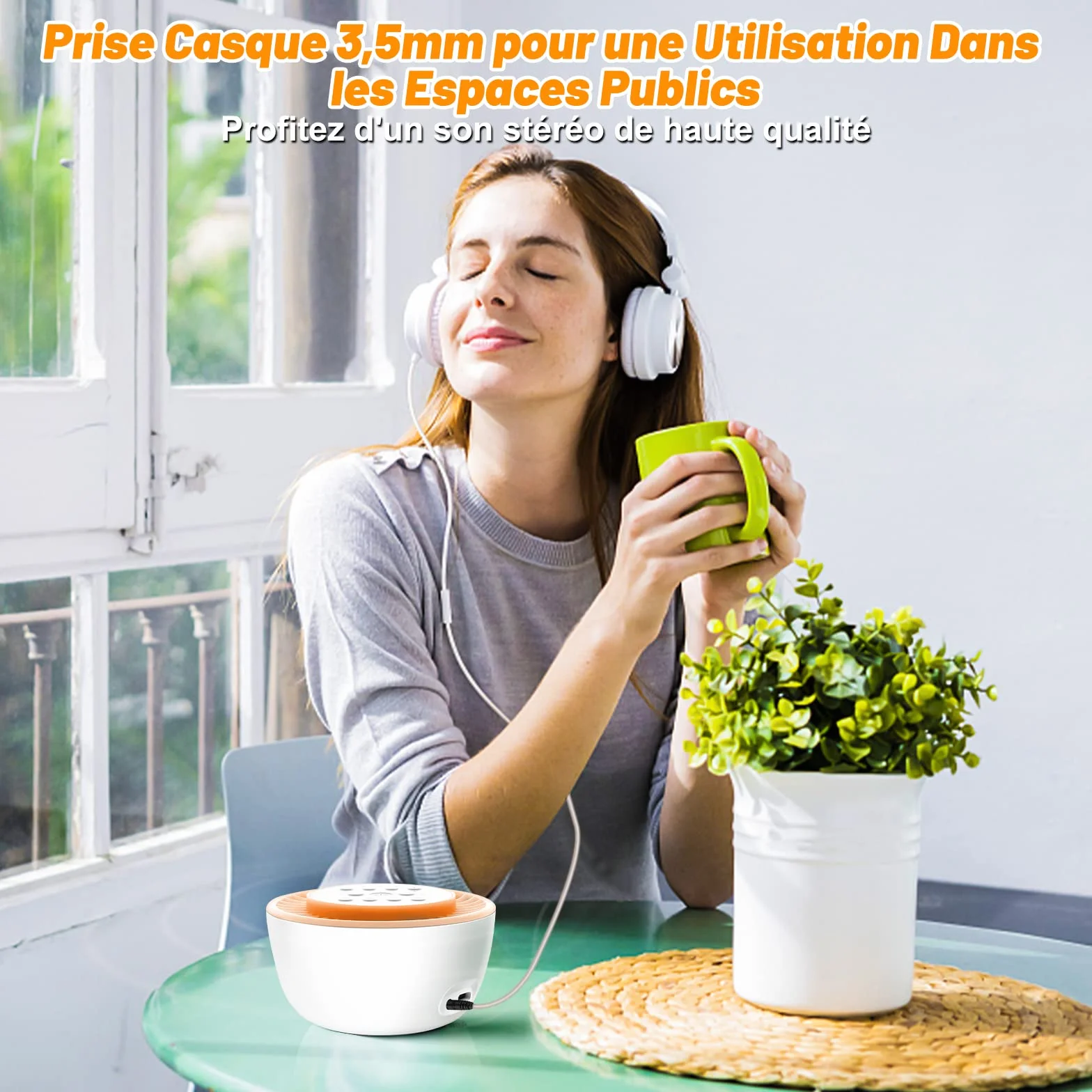 White Noise Machine Przenośny szum dla Niemowląt z 36 Relaksującymi Dźwiękami Funkcją Pamięci i Timerem Zasilany przez USB-C aby Pomóc zasnąć dzieciom i dorosłym