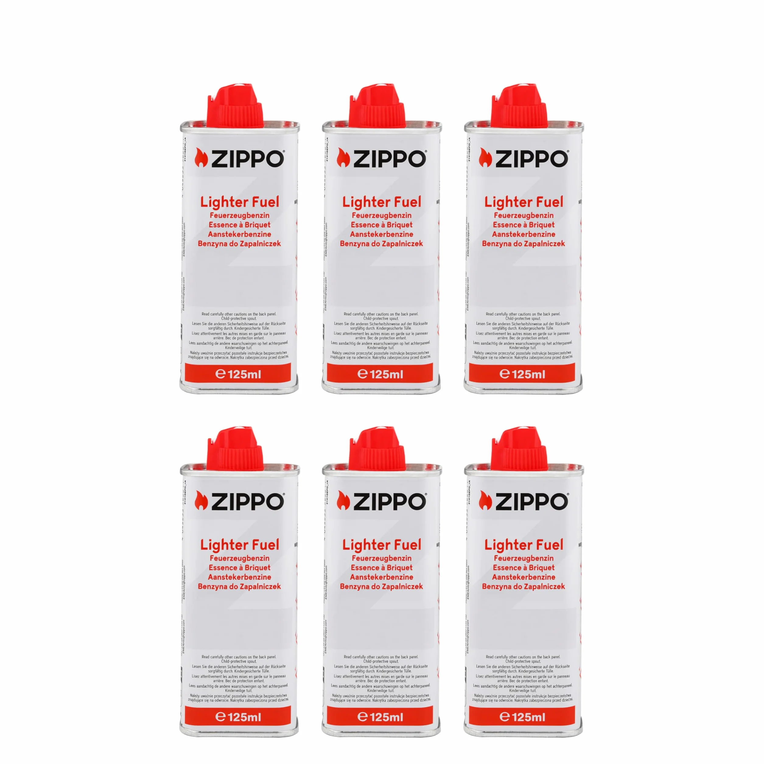 Feuerzeugbenzin ZIPPO 6x Zippo Benzin Original Benzin je 125 ml