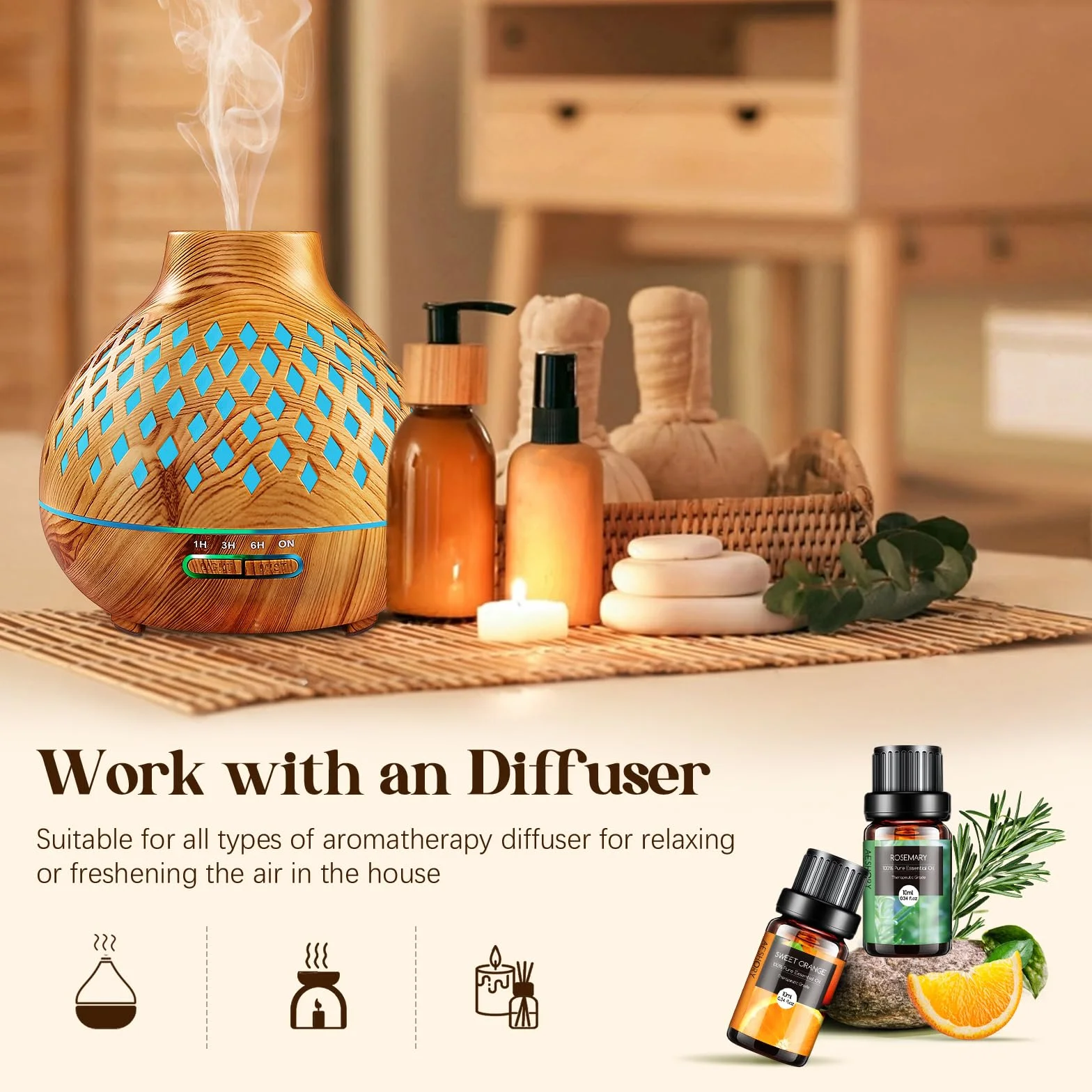Aeshory Olejki Eteryczne Do Dyfuzorów 20 x 10 ml, 100% Naturalny Zestaw Olejków Zapachowych Do Aromaterapii Zestaw Upominkowy Z Olejkami Aromatycznymi Do Mydeł, Świec, Nawilżaczy, Spa, Masażu