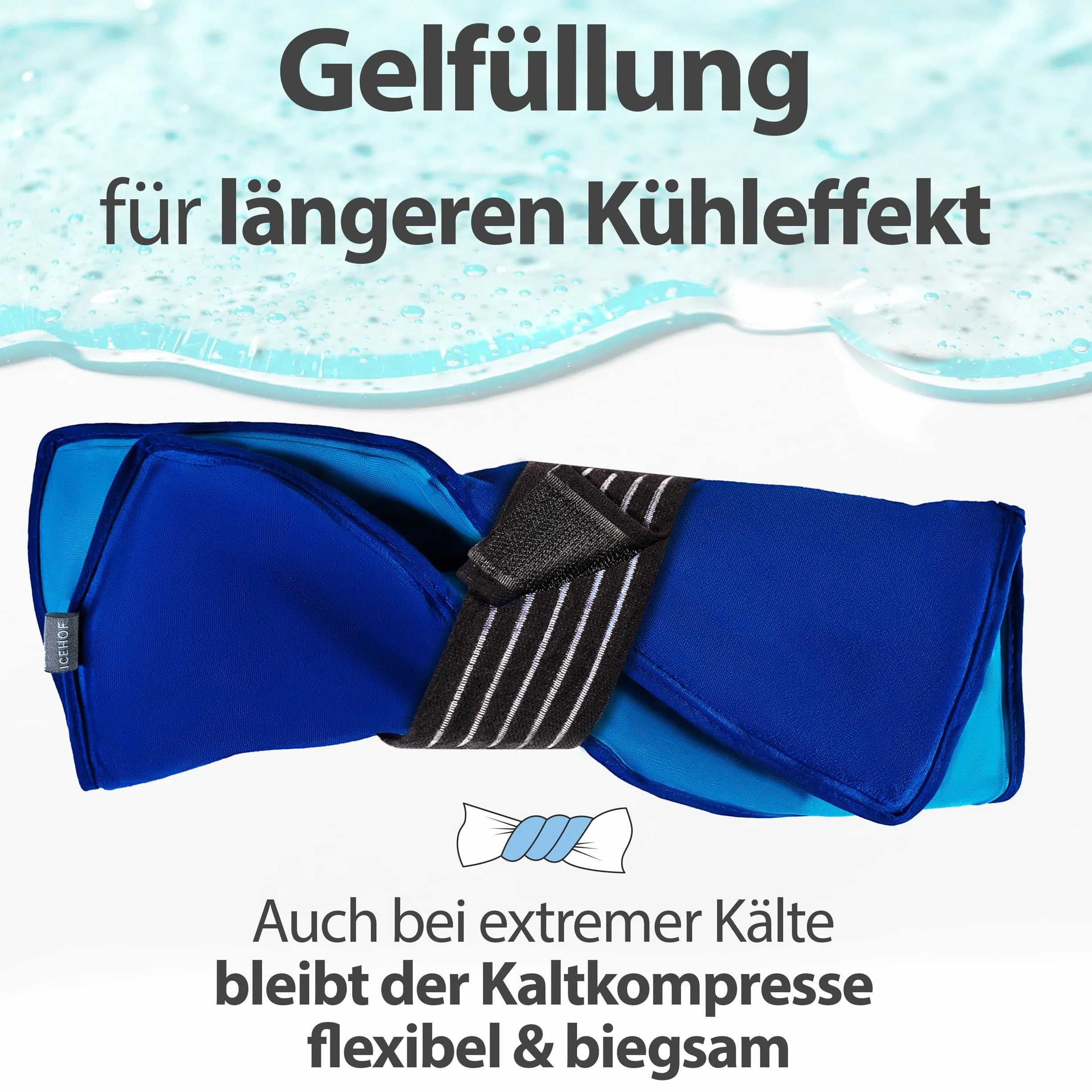 ICEHOF Kühlpads XXL Gel Kühlkissen Groß - Kuschelweich, Kühlakku Kühlpack Ice Pack Kältekompresse Eisbeutel Kühlbeutel Gelkissen Coolpack - 38 x 28 cm Kühlkompresse