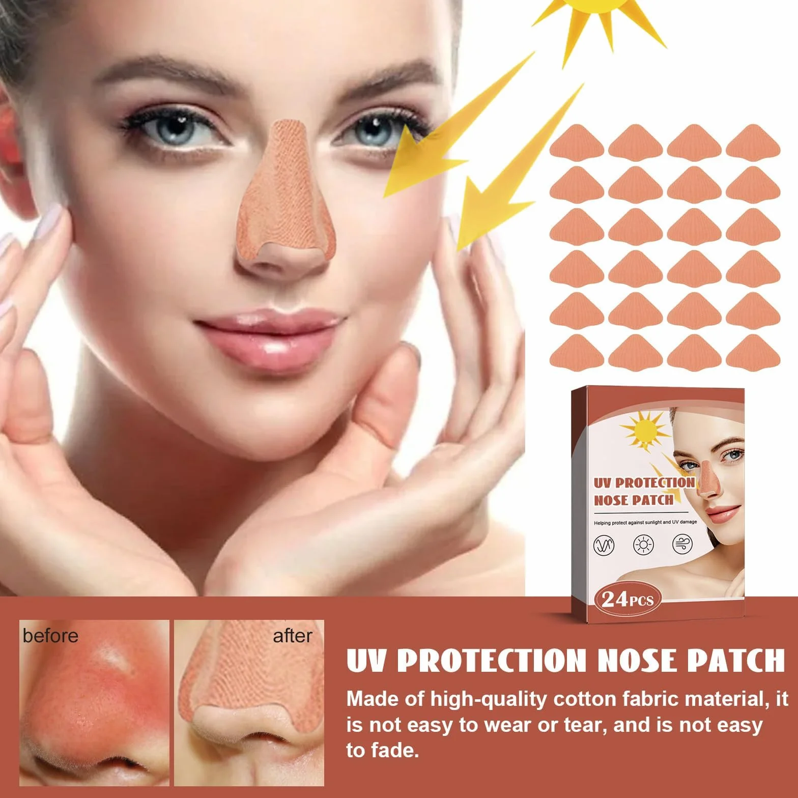 Plastry przeciwsłoneczne do nosa beżowe ochrona przed słońcem dla mężczyzn i kobiet