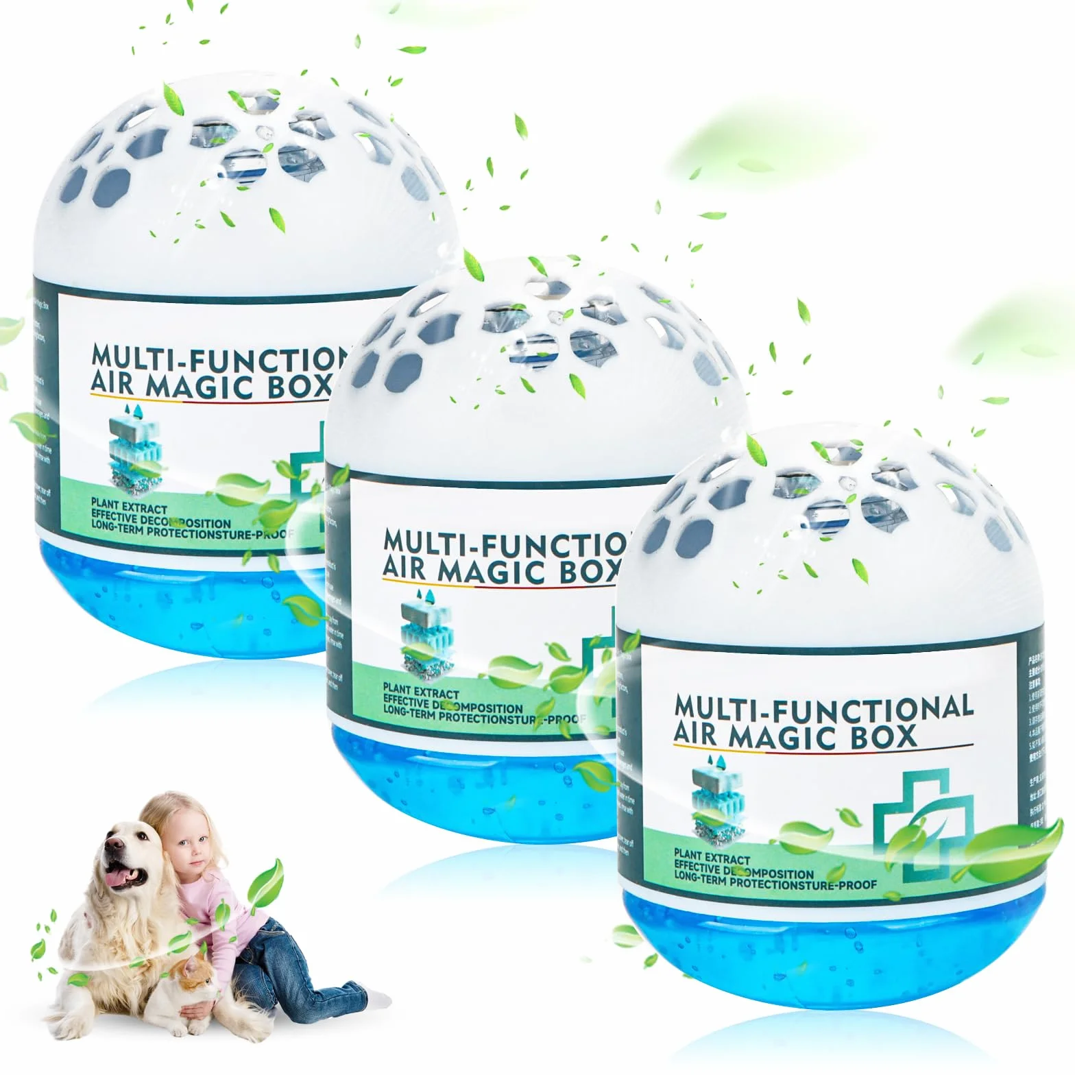 Magiczne pudełko do oczyszczania powietrza wewnątrz, wielofunkcyjne pudełko Magic Box Long-Lasting Air Purification Dust Removal Magic Box do pomieszczeń domowych i domu, 3 sztuki