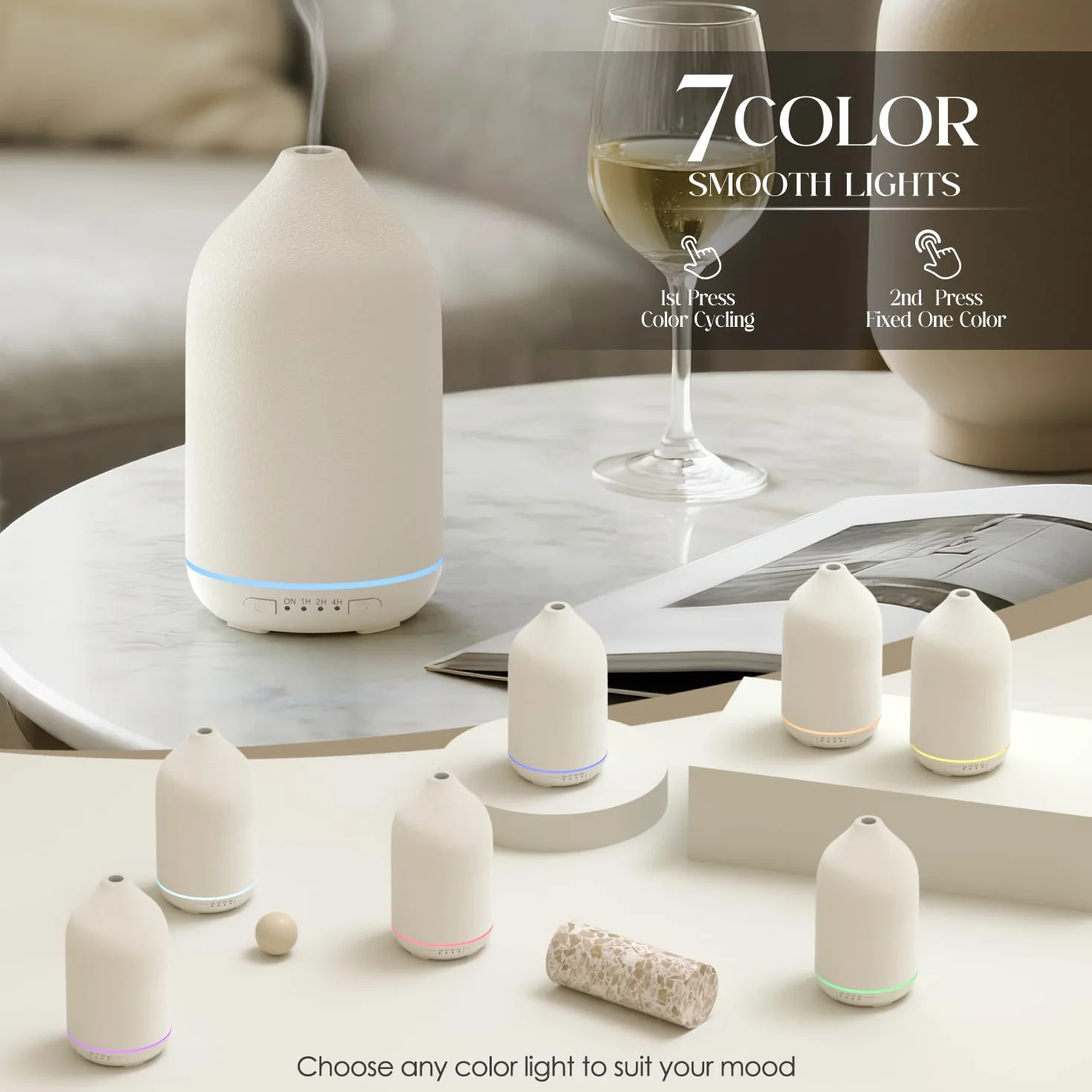 SALKING Dyfuzor zapachowy Ceramiczny Ultradźwiękowy Bez BPA 200 ml biały