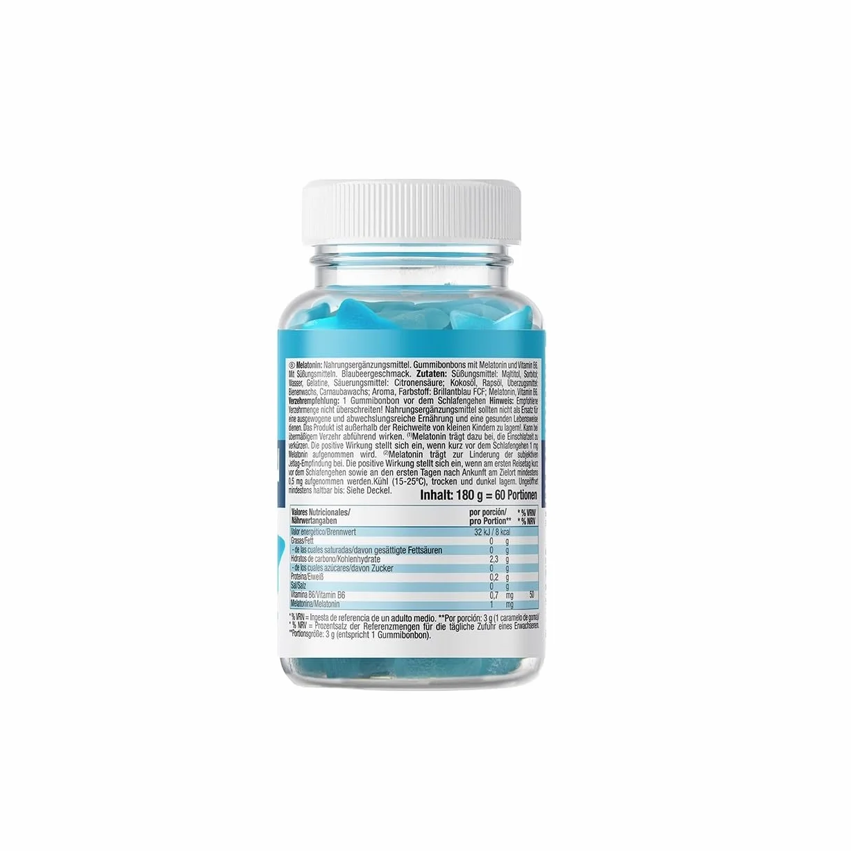 Weider Melatonin Gummies 60 Żelek - Melatonina w Żelkach na Lepszy Sen, z Witaminą B6, bez Glutenu i Cukru, Smak Jagodowy