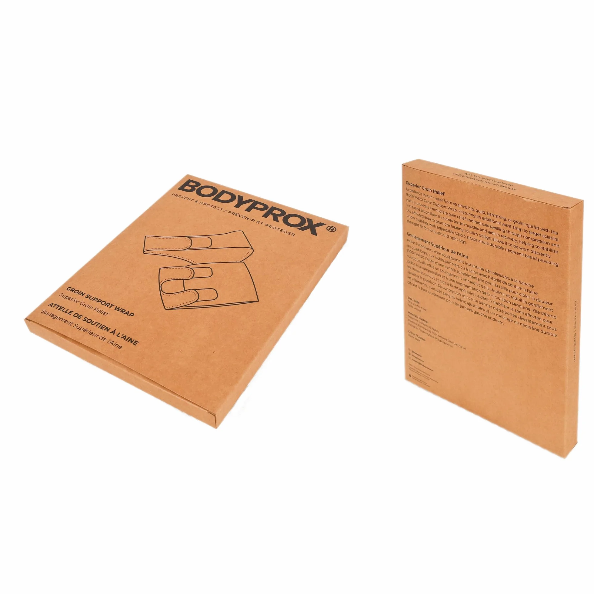 Bodyprox Groin Wrap, regulowane wsparcie dla bólu bioder, uchwytu, ścięgna, uda i nerwu kulszowego