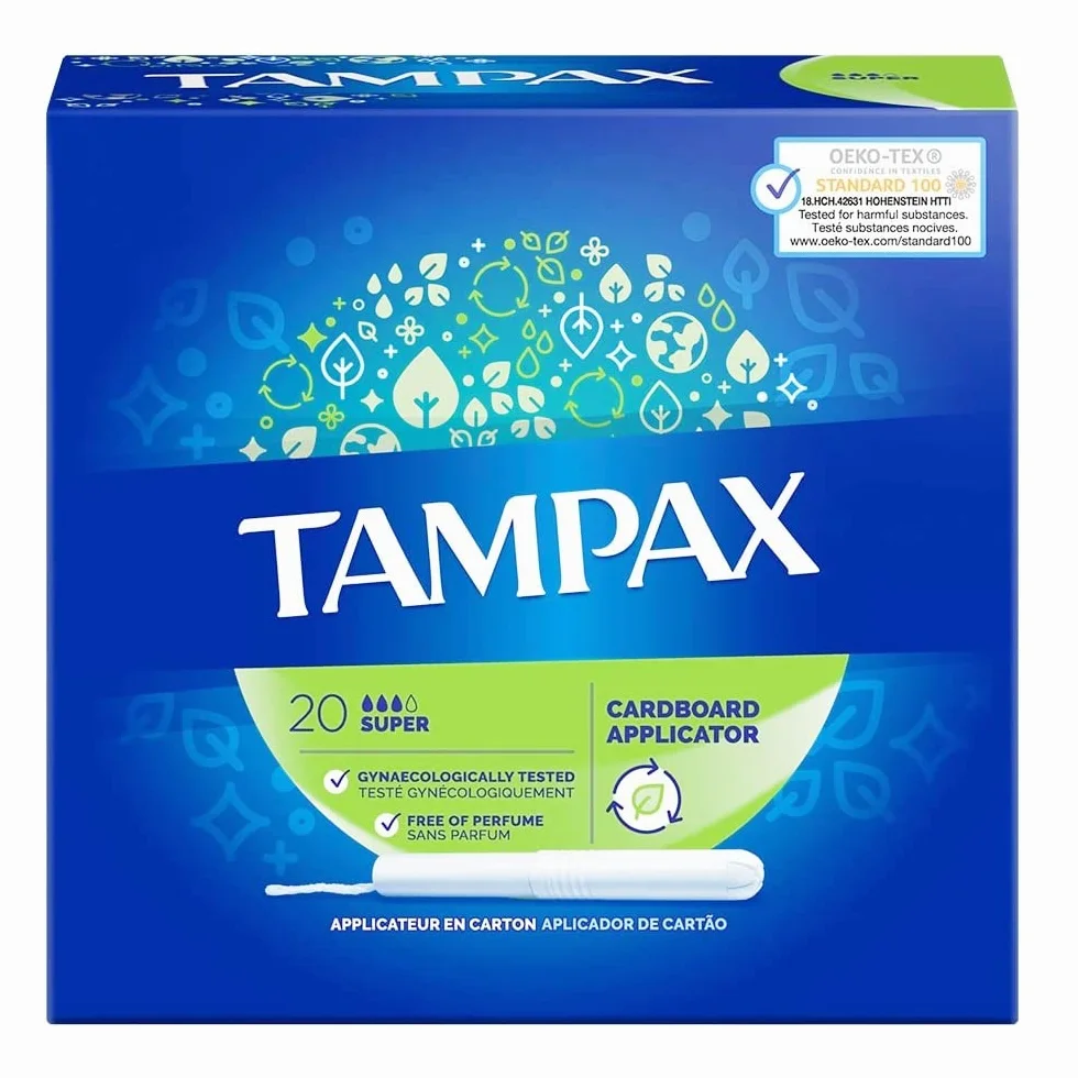 Tampax Tampony Super z Aplikatorem Kartonowym 20 sztuk, Chłonne