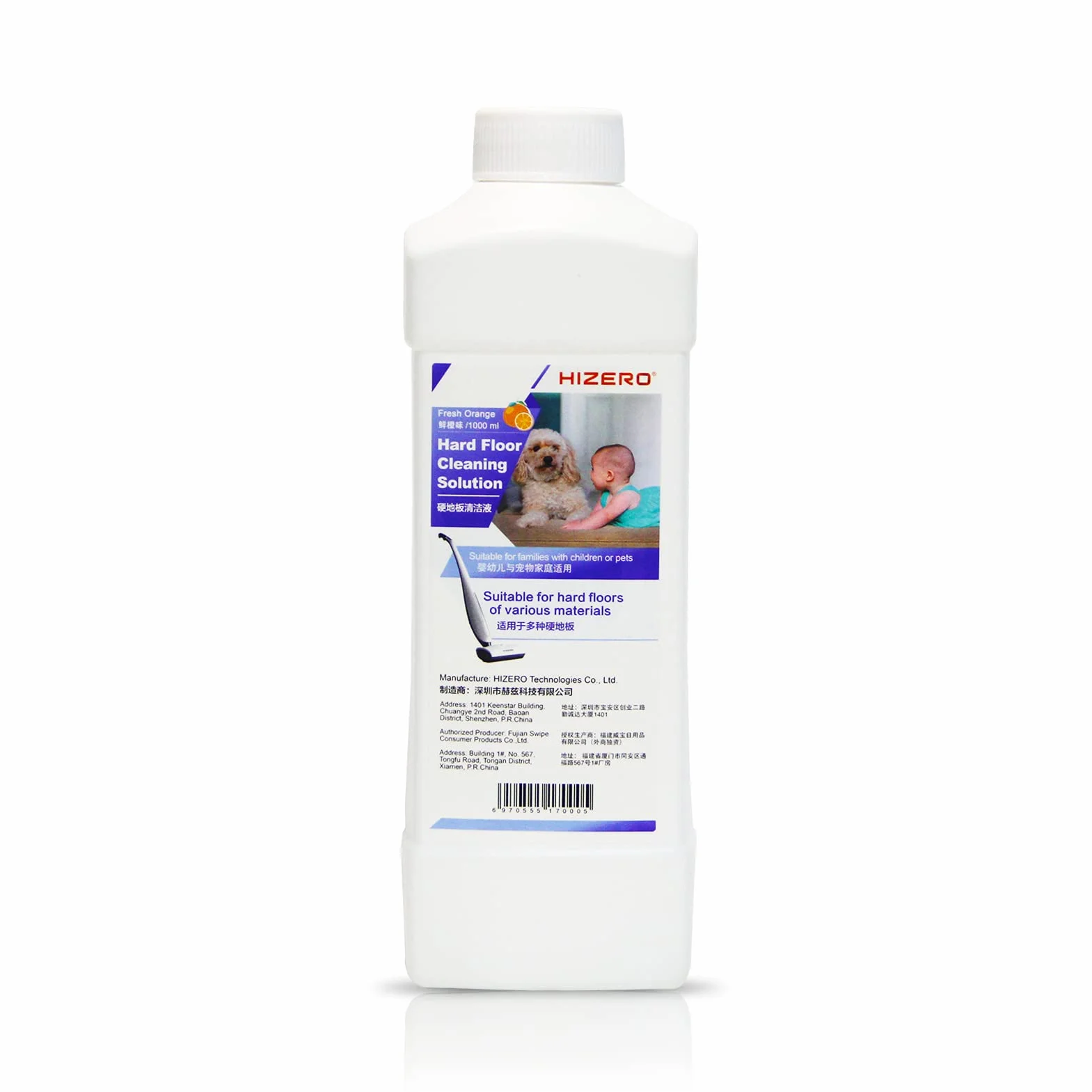 Hizero Bionic Mop środek do czyszczenia twardych podłóg i detergenty, świeży zapach pomarańczy (świeża pomarańcza)