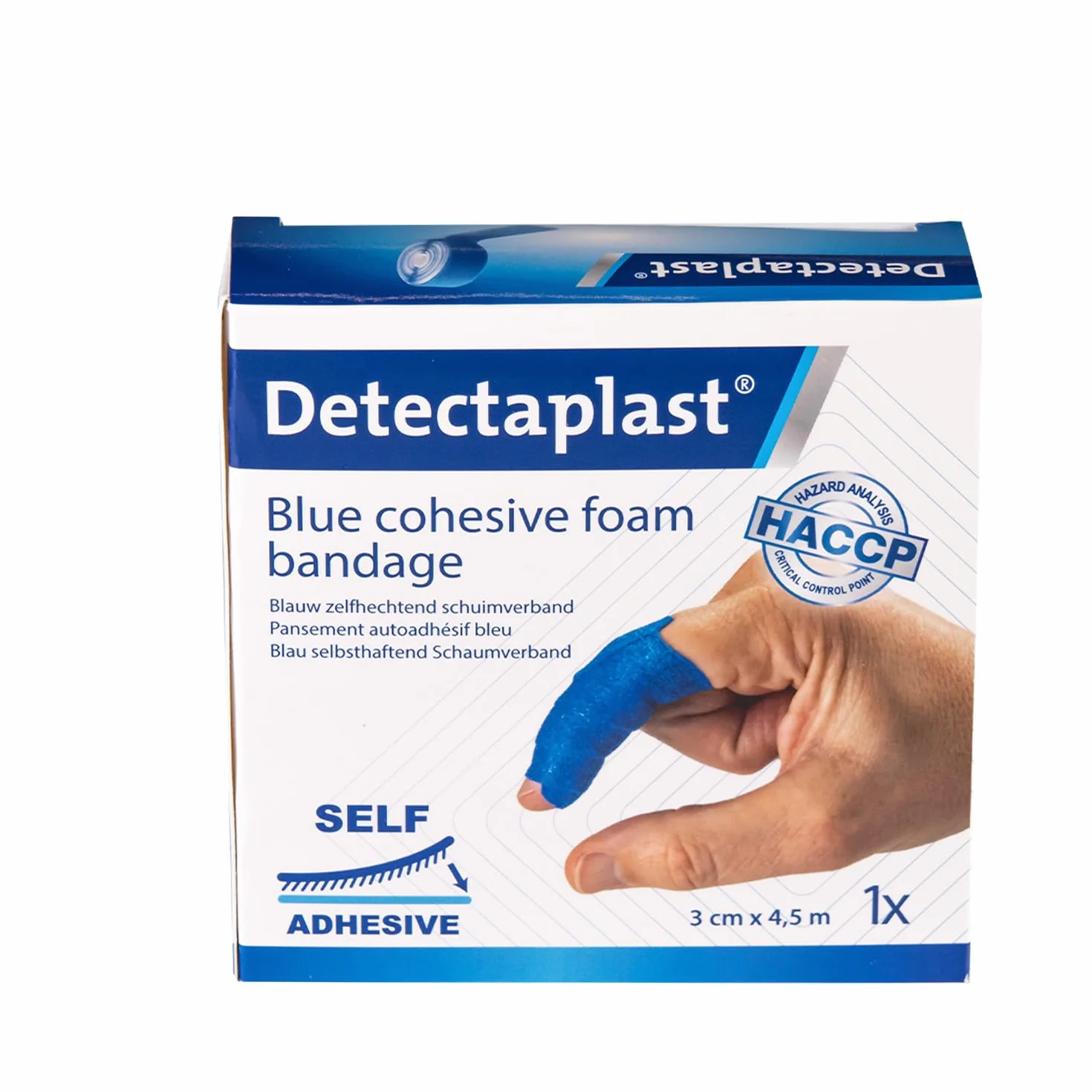 Opatrunek na rany Detectaplast, opatrunek samoprzylepny na rany i urazy, wodoodporny plaster w rolce, do kontaktu z żywnością, super elastyczny, 3 cm x 4,5 m