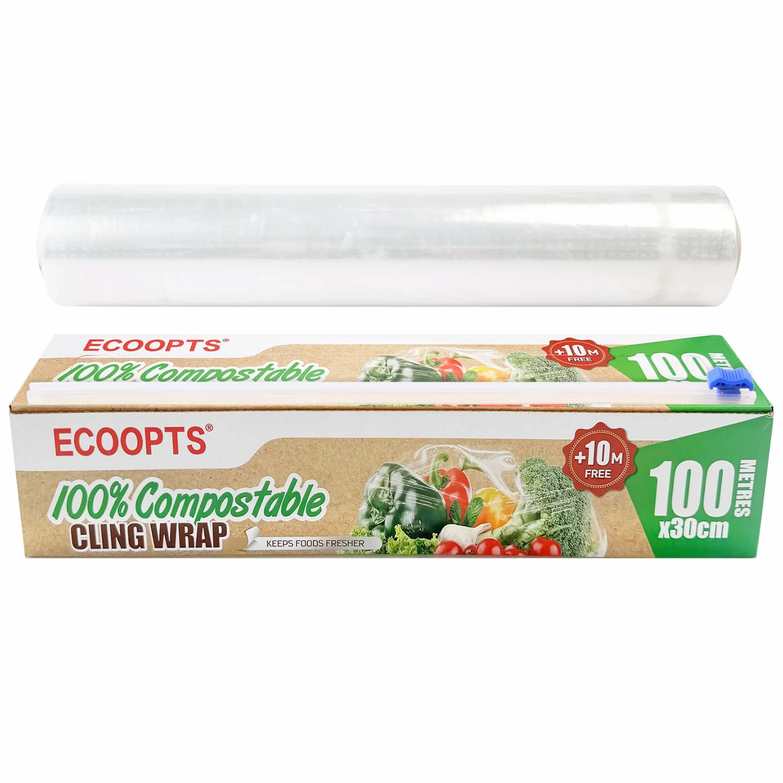 ECOOPTS kompostowalna folia spożywcza 30 cm x 110 m
