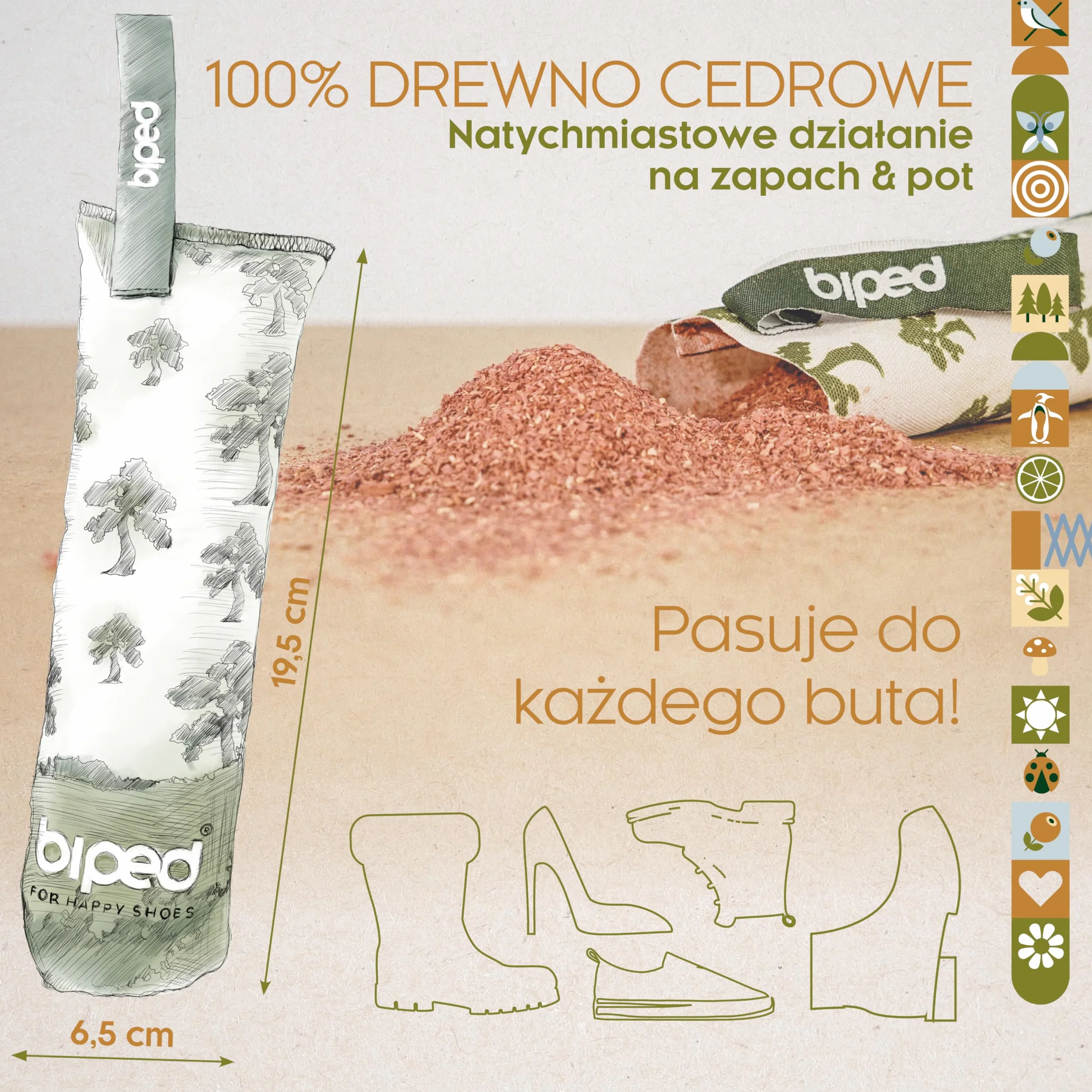 biped natural suszarka do butów z drewna cedrowego – 1 para – naturalny odświeżacz butów bez chemii – eliminuje nieprzyjemne zapachy – wkładki zapachowe z2927