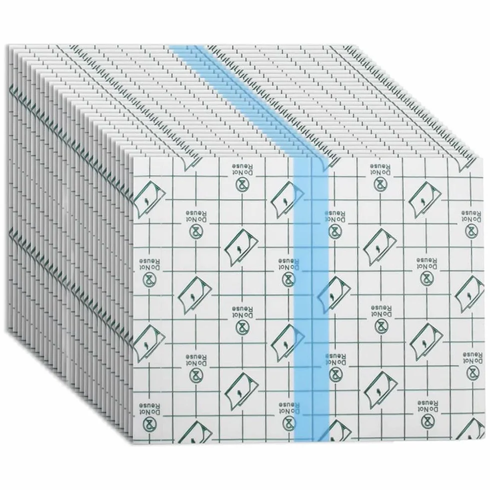 DAZISEN Przezroczysty Elastyczny Plaster Samoprzylepny - 50 szt. Wodoodporna Plandeka do Opatrunków Plastry na Tatuaż Taśma 10 x 12 cm