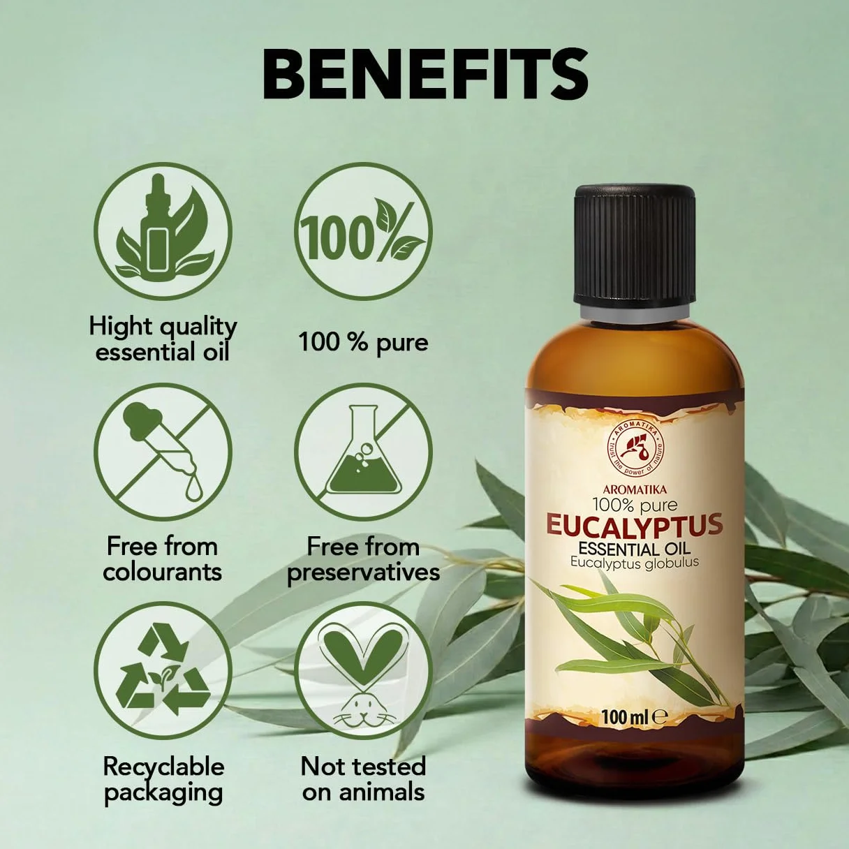 Olejek Eteryczny Eukaliptusowy 100 ml Eucalyptus Globulus Aromaterapia