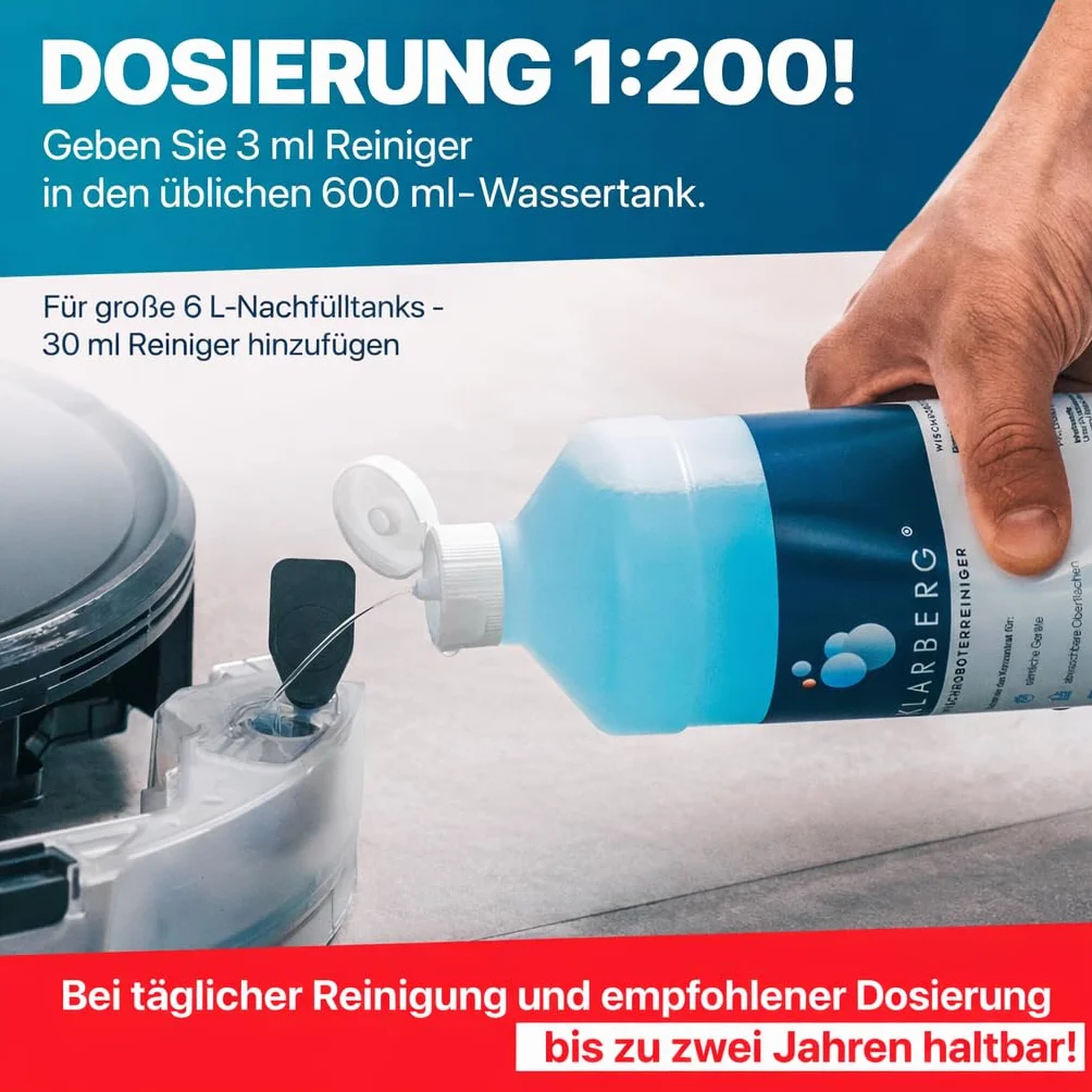 KLARBERG® 4 x 1 l środek do czyszczenia podłóg, koncentrat 1:100, do odkurzacza i robota odkurzającego