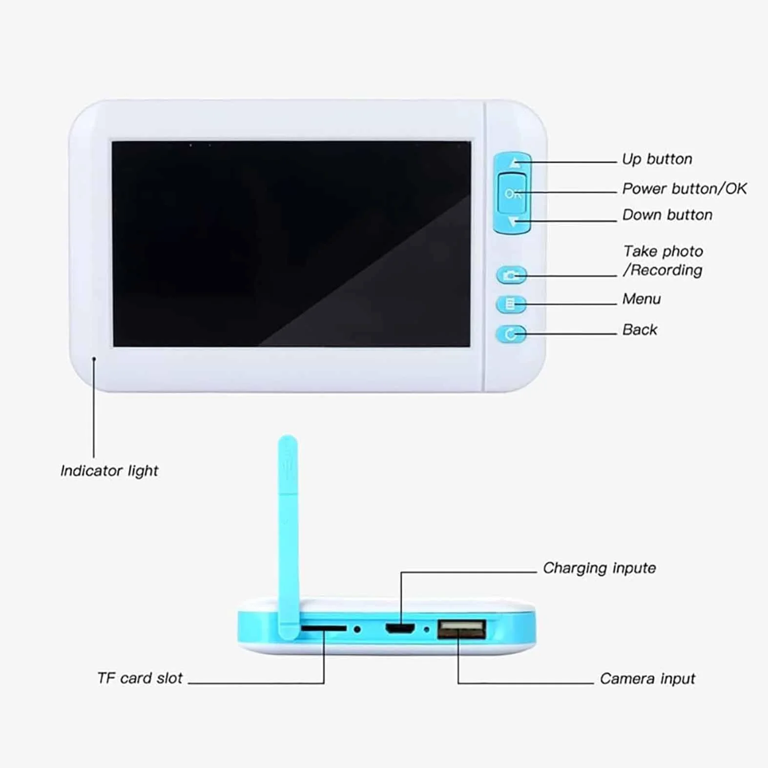 Przenośny cyfrowy Otoskop, Czyściciel uszu z obiektywem HD 1080P 3,9 Mm z 4,3 cala i 6 diodami LED IPS, przenośny zasięg ucha dla dorosłych, dzieci i zwierząt domowych