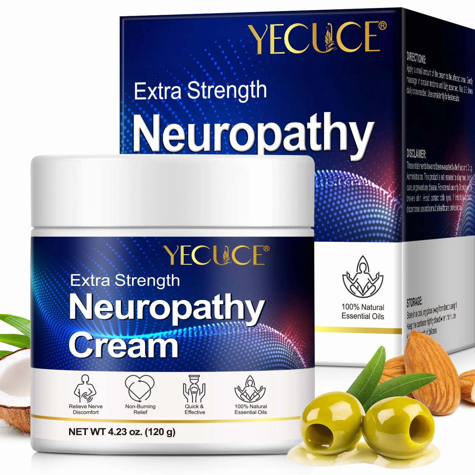 Krem Ulga W Neuropatii Extra Siła Dla Stop, Nóg, Dłoni, 2 Opakowania Palców U Nogów Z Naturalną Kurkumą, Imbir - Dyskomfort Mięśni I Stawów,Naturalny Krem Do Masażu Mięśni