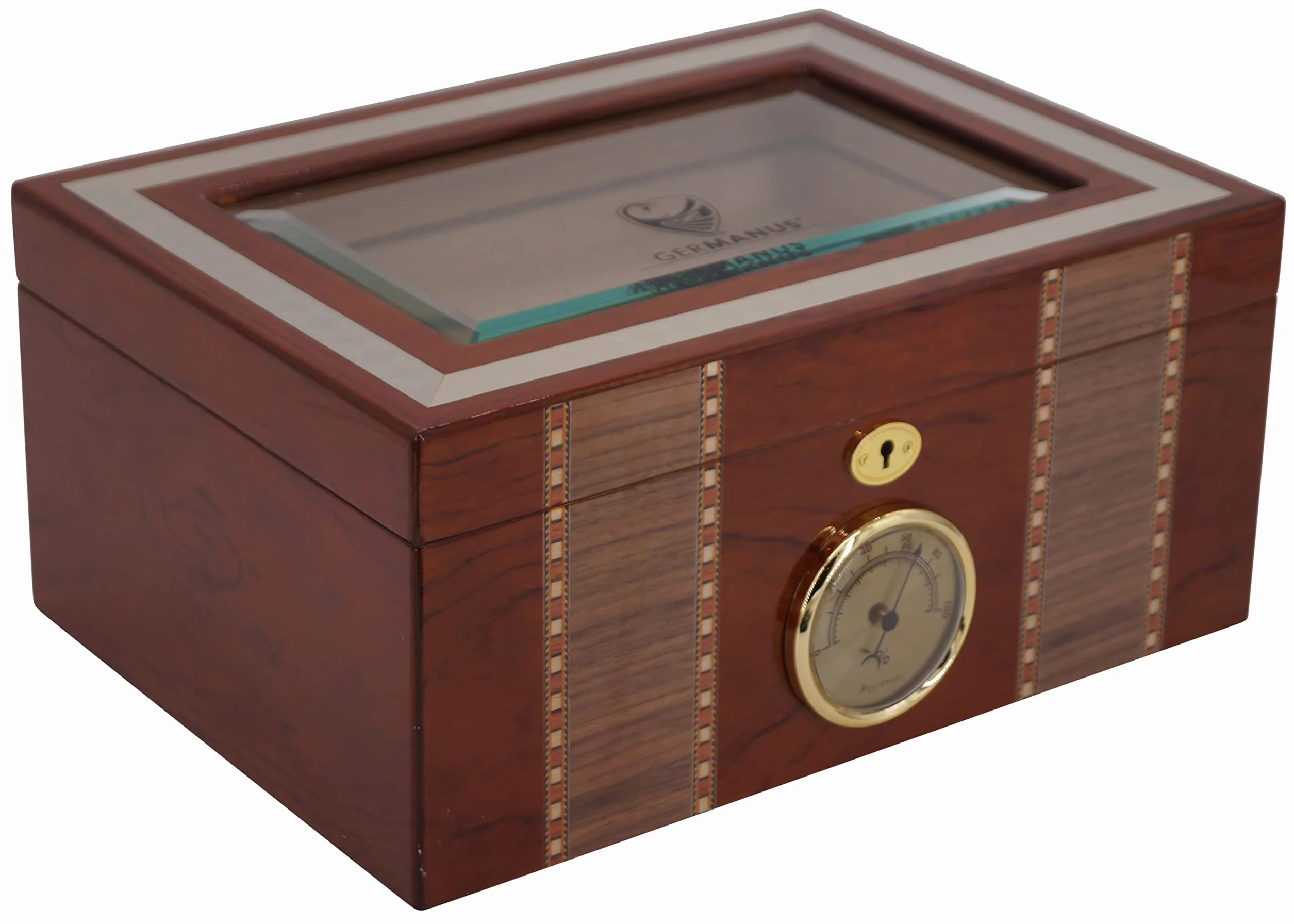 GERMANUS Humidor skrzynia z okienkiem brązowa MVI