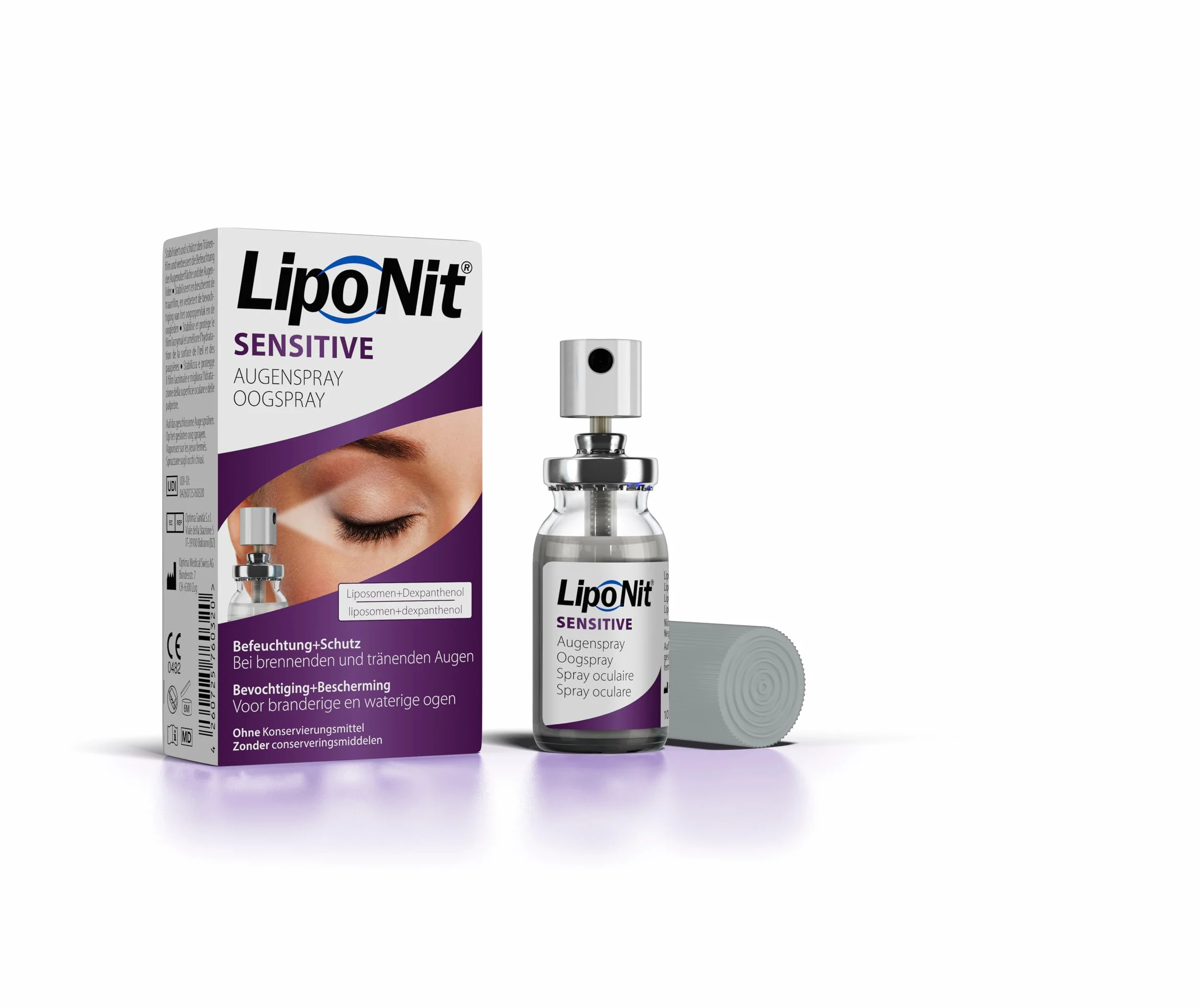 Spray do oczu Sensitive, do leczenia suchych oczu, do pielęgnacji okolic oczu, z dekspantenolem, 10 ml