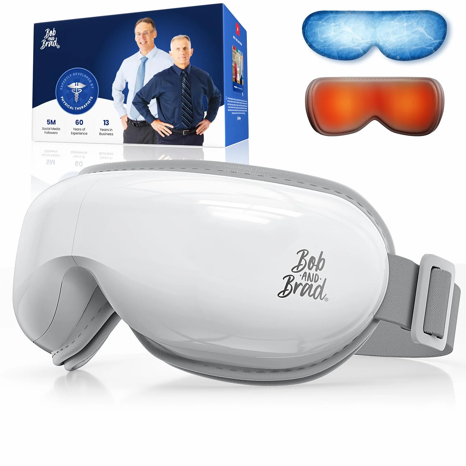 Bob and Brad EyeOasis 3 masażer do oczu z podgrzewaniem i chłodzeniem, kompresją i muzyką, inteligentna maska na oczy