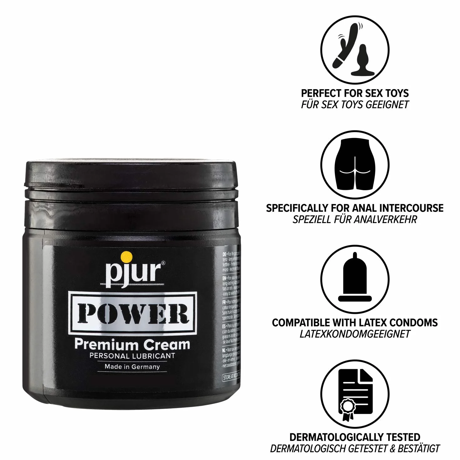 pjur POWER - lubrykant do fistingu o kremowej formule dla wyjątkowo ostrego seksu - przeznaczony także do dużych zabawek & dild (150ml)