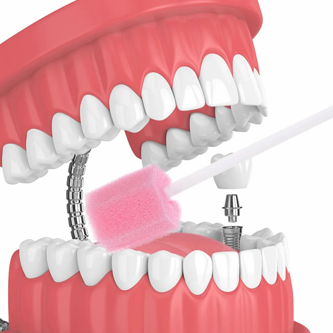 100 szt. gąbki do higieny jamy ustnej jednorazowe waciki do ust z patyczkiem różowe wygodne waciki dentystyczne do czyszczenia zębów