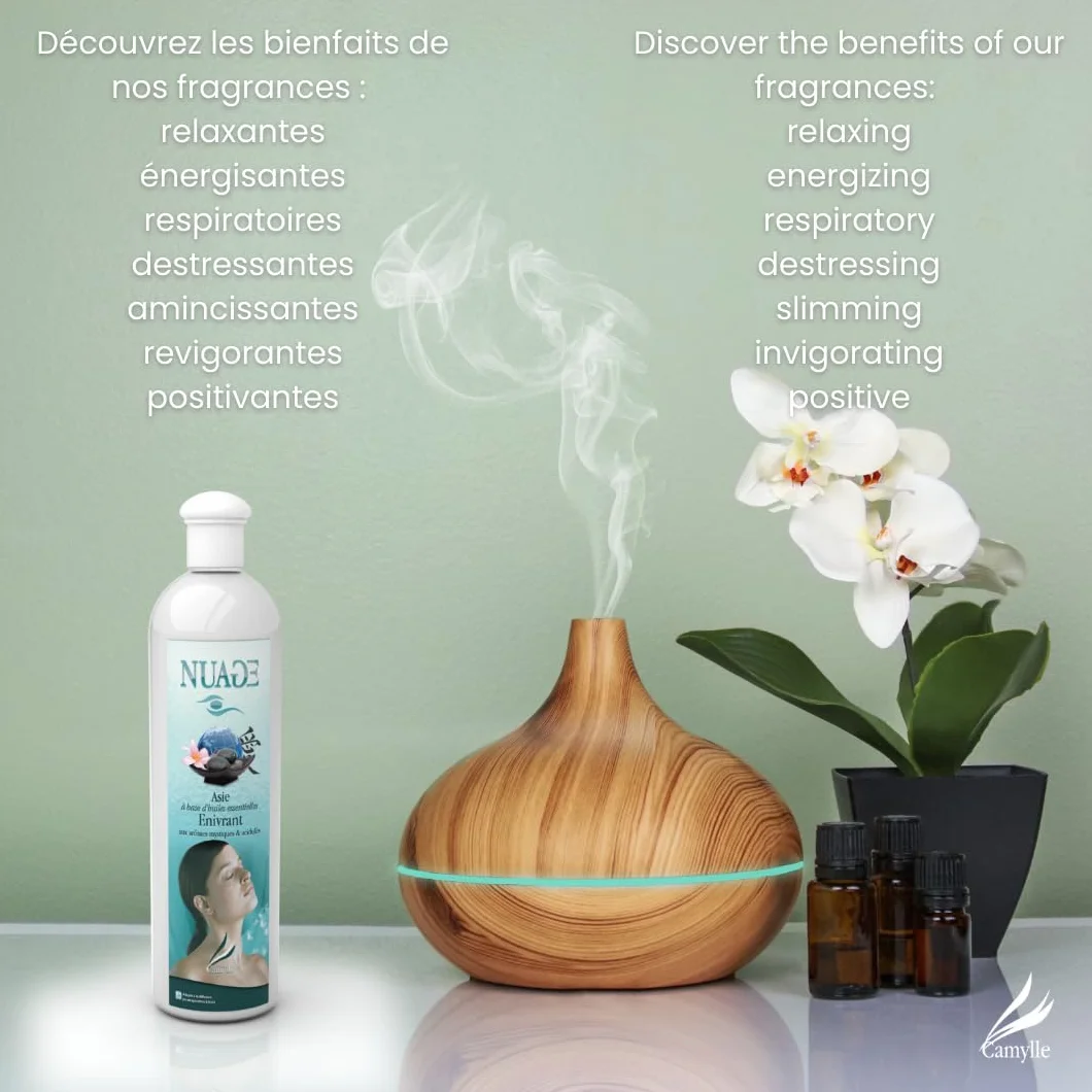 Camylle - Zapach do dyfuzora Luxe – emulsja olejków eterycznych do ultradźwiękowego sterowania – energetyzujący o świeżych i urzekających aromatach – 500 ml