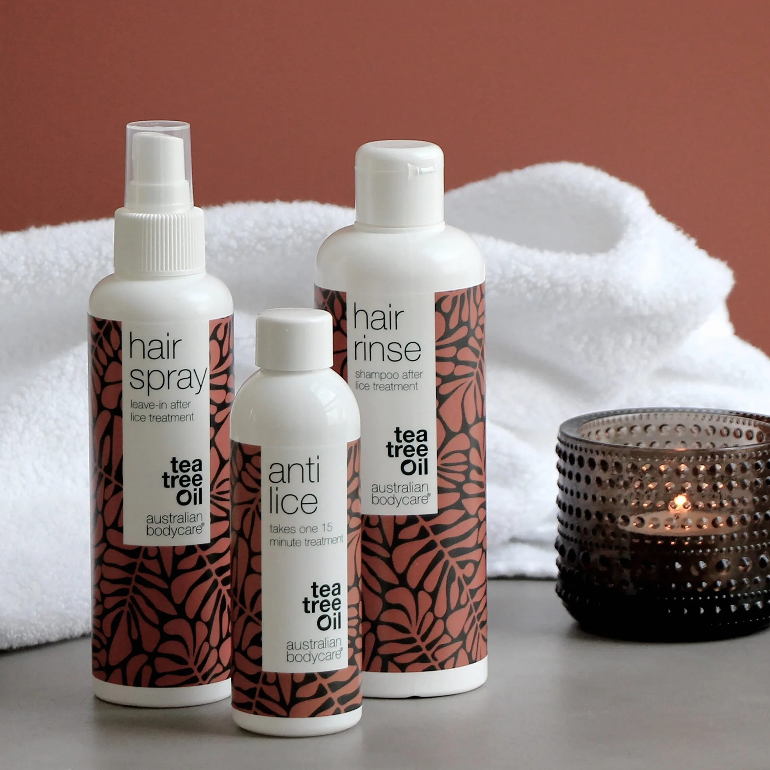 Australian Bodycare Head Lice Treatment - zestaw | 3 Produkty przeciw wszom | z 100% Olejkiem z Drzewa Herbacianego | 15 minutowa kuracja na wszawicę, spray ochronny, szampon dla całej rodziny