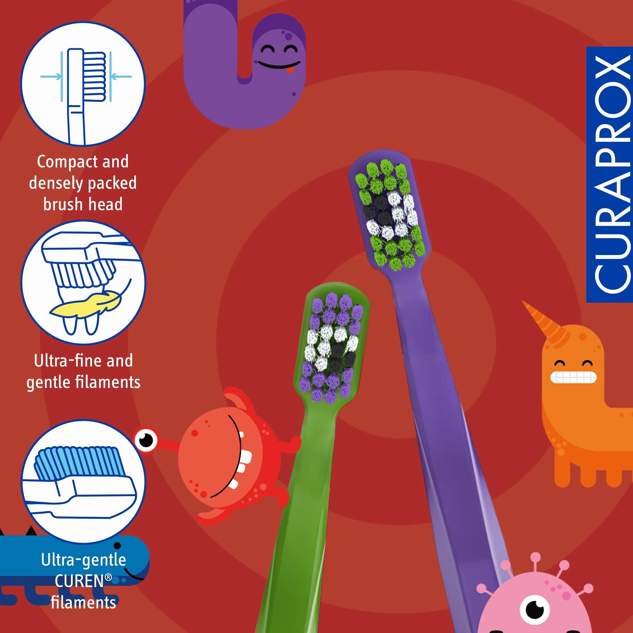 Curaprox CS Kids ręczna szczoteczka do zębów ultra miękka 2 sztuki