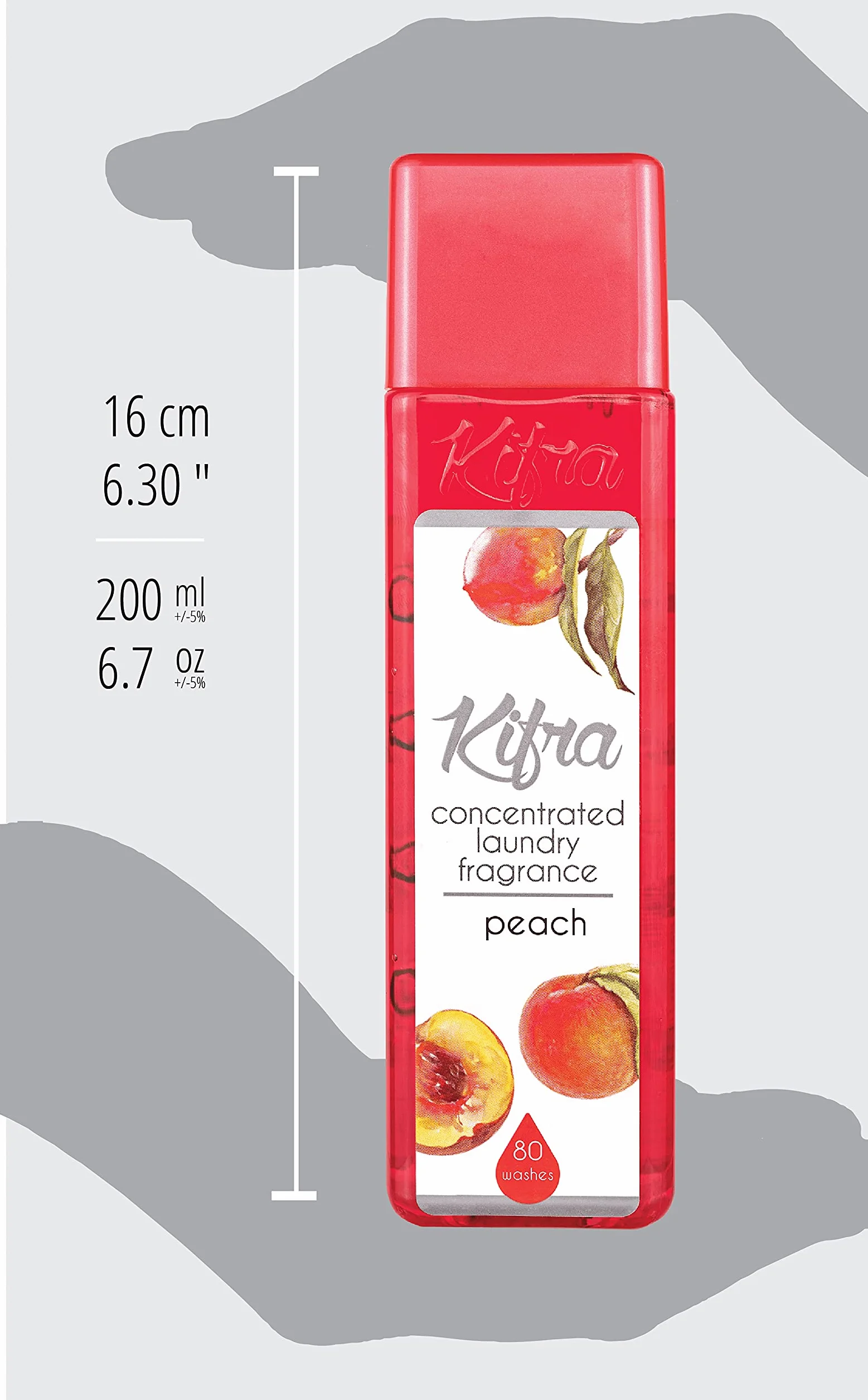 KIFRA Peach skoncentrowane perfumy do prania 200 ml, 80 cykli prania, długotrwały zapach prania