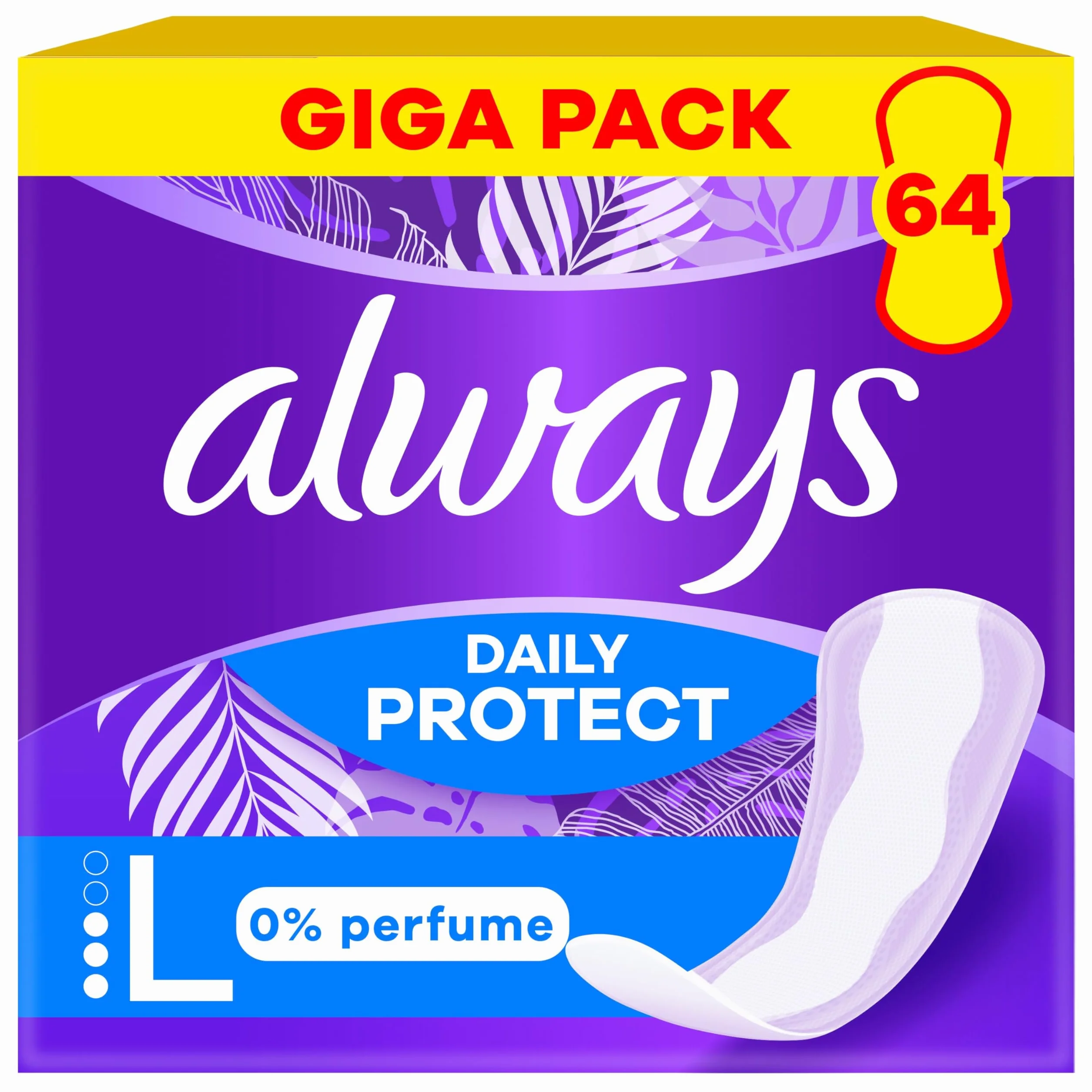 Always Daily Protect Long 0% substancji zapachowych Wkładki higieniczne 64 X