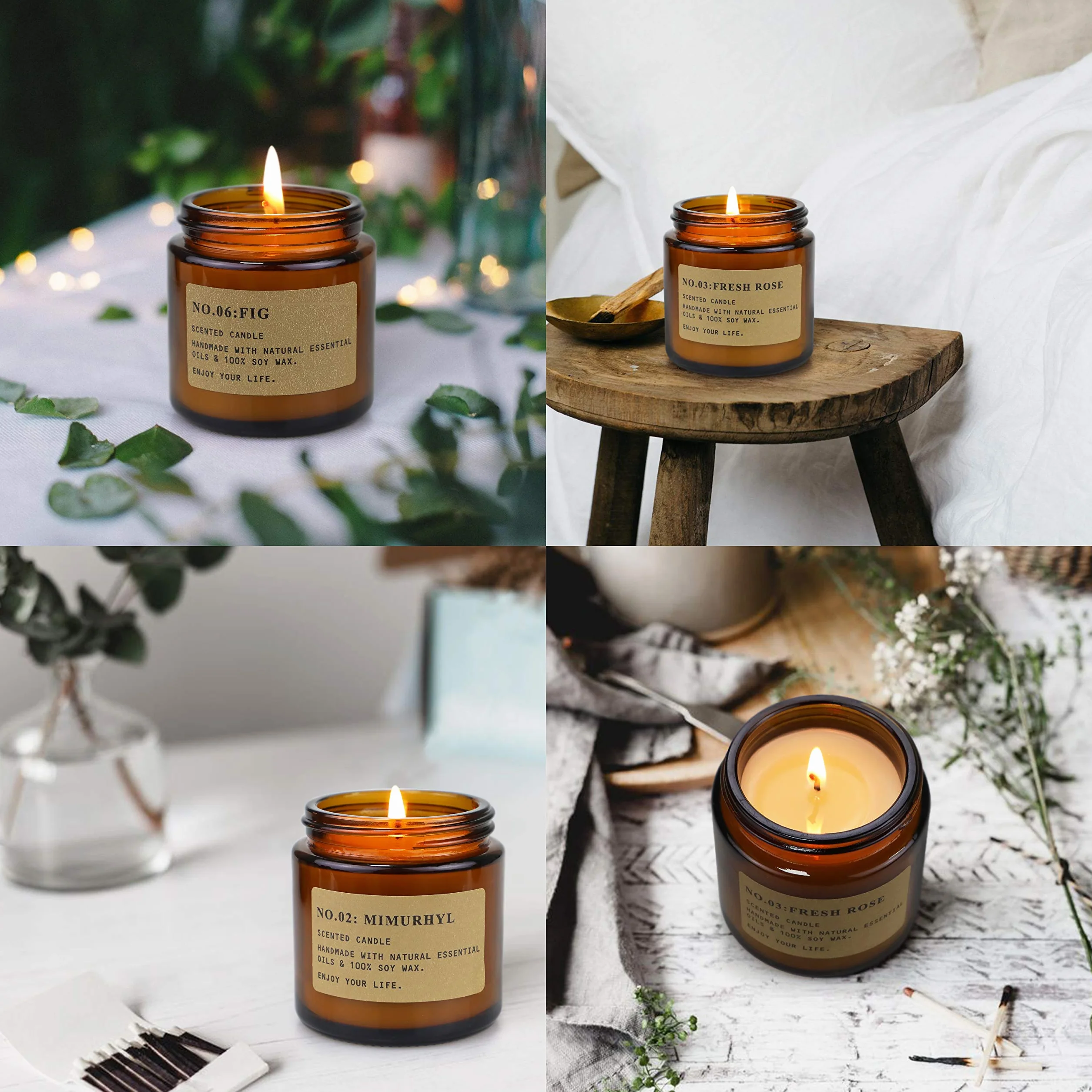Zestaw świeczek zapachowych, 6 szt., w 100% z naturalnego wosku sojowego, do aromaterapii, kąpieli, jogi, 25 godzin świecy, prezent na Dzień Matki i Walentynki